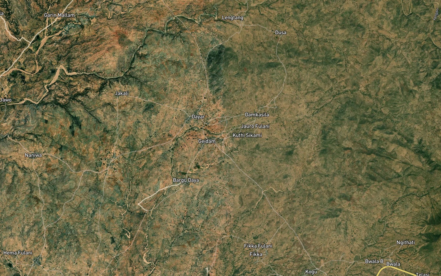 Satellite map of the River Doka