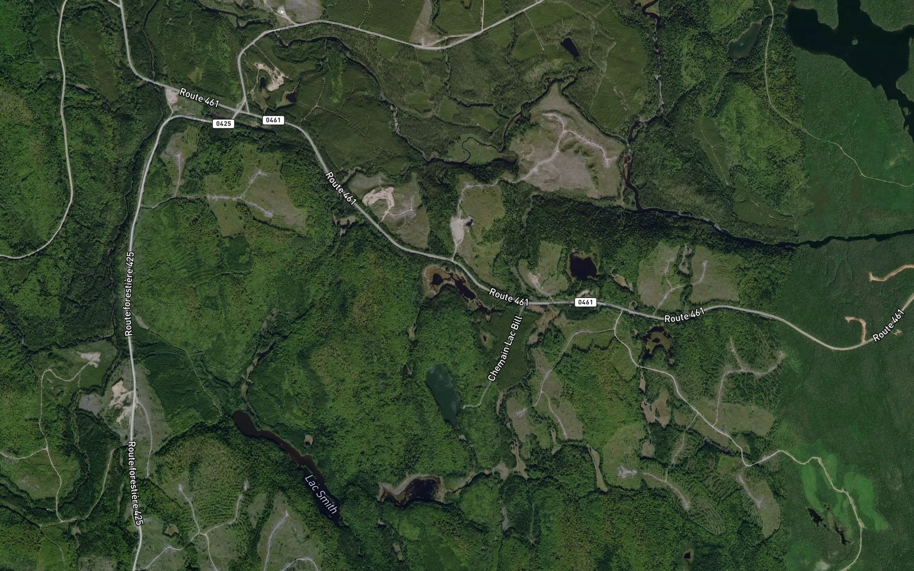 Satellite map of the Lac Tete de Canard