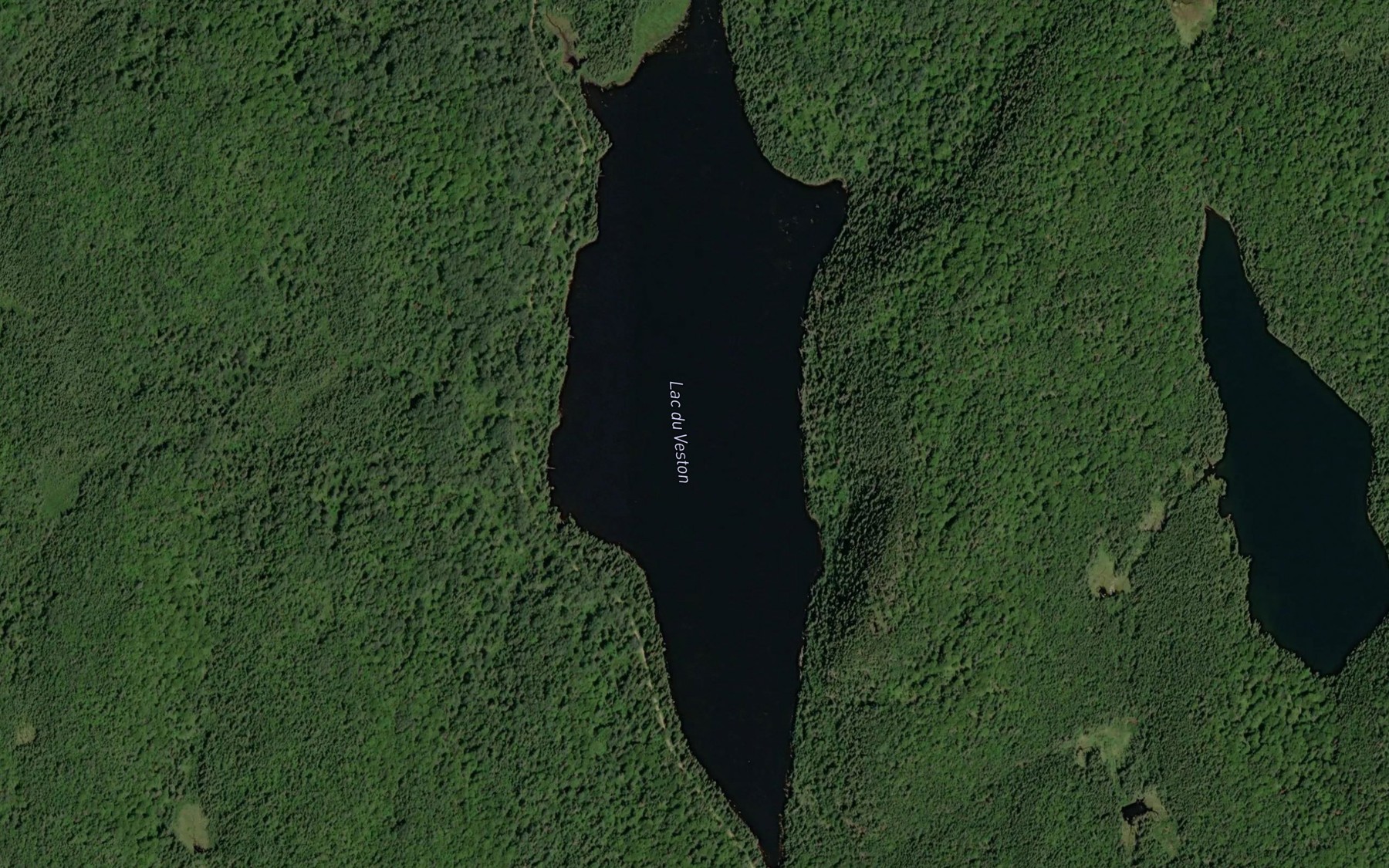 Satellite map of the Lac du Veston