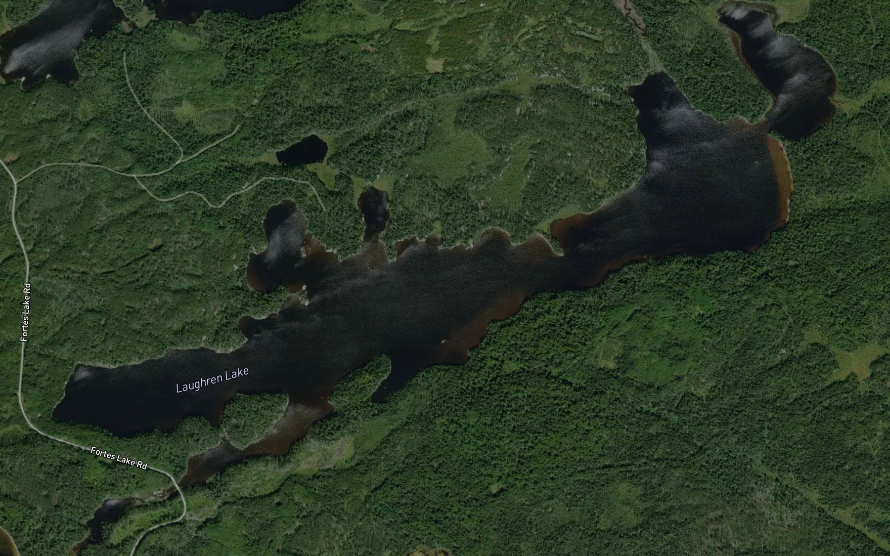Satellite map of the Laughren Lake