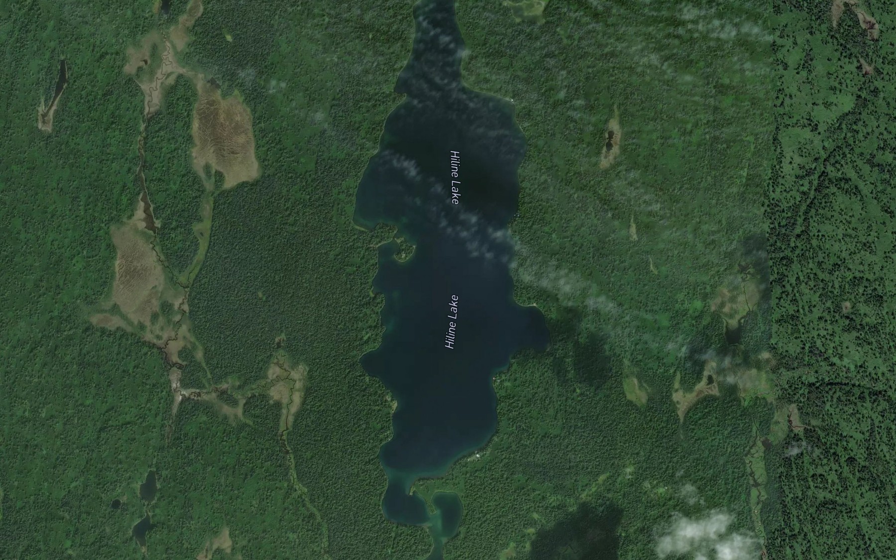 Satellite map of the Hiline Lake