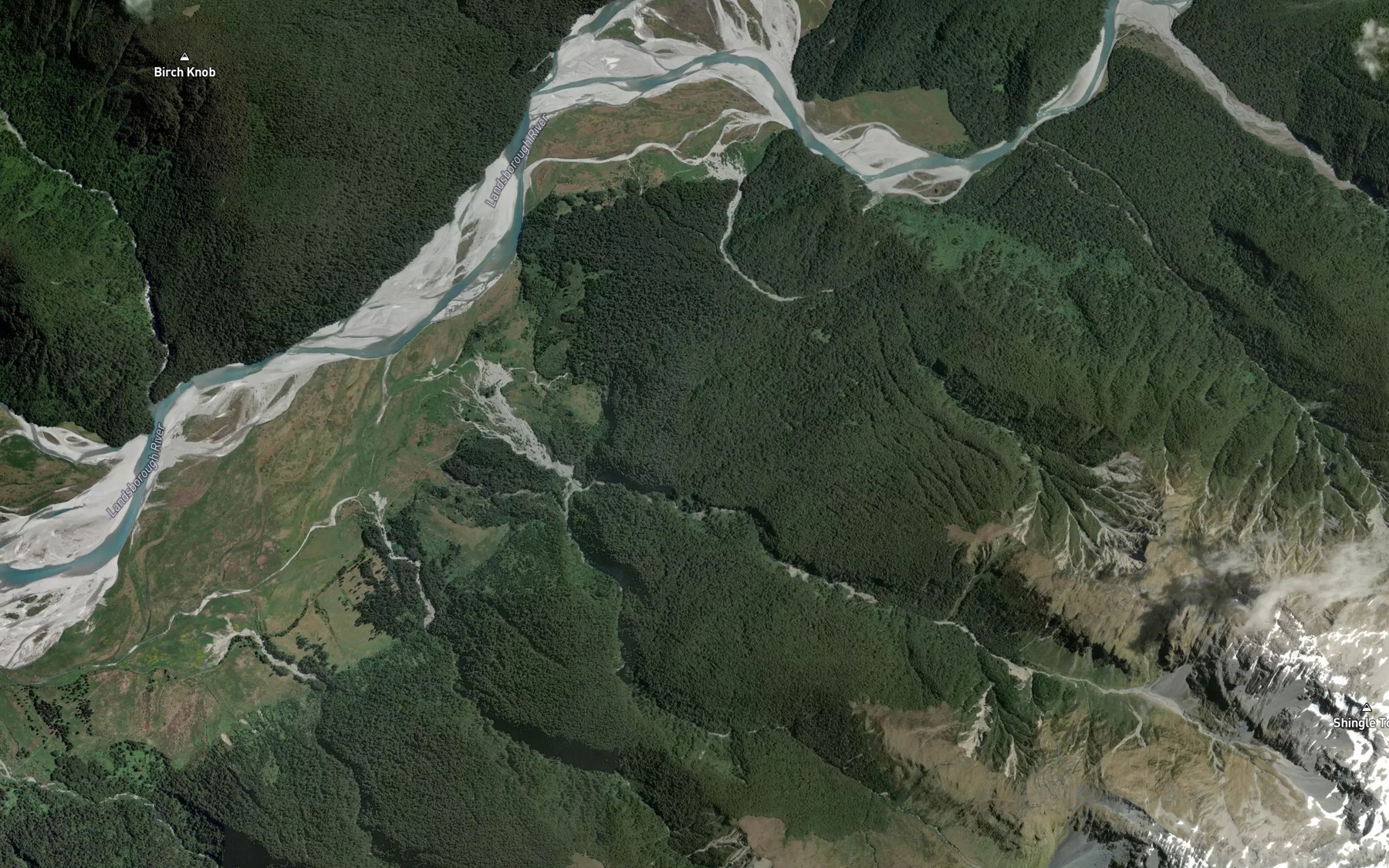 Satellite map of the Parasite Creek