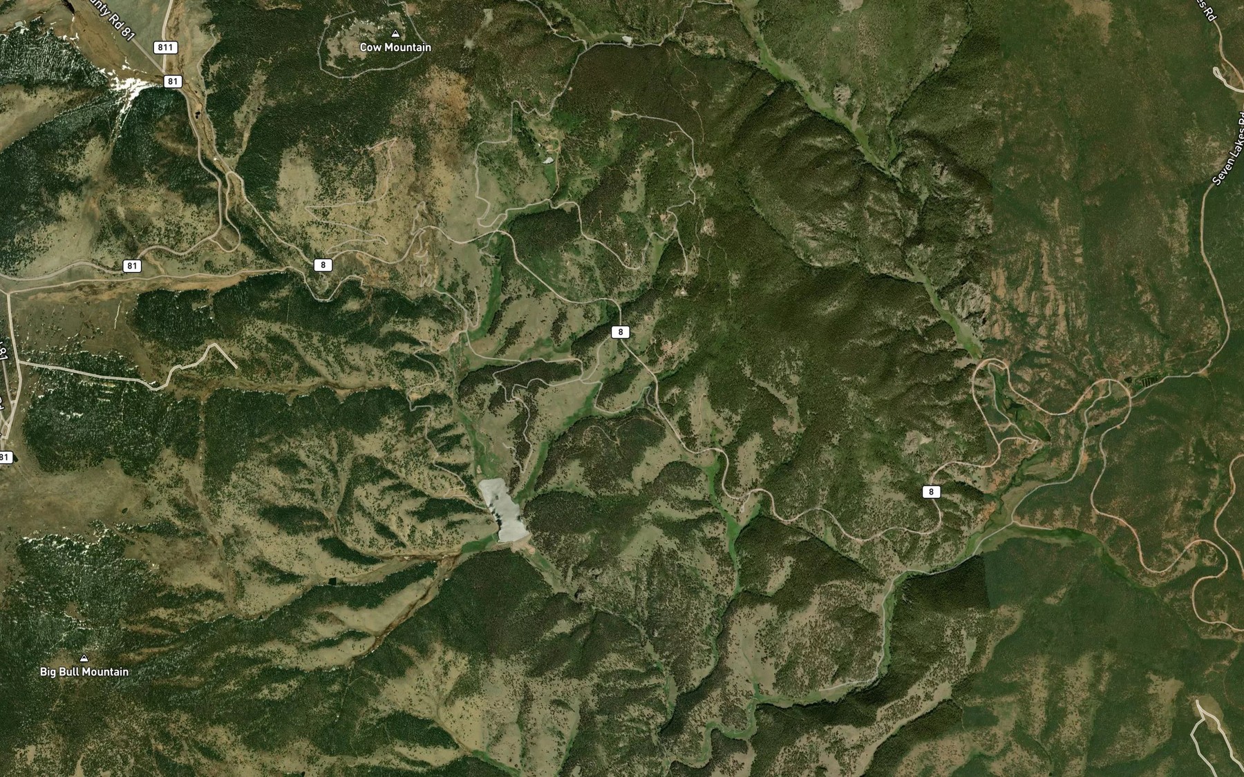 Satellite map of the Middle Cottonwood Creek