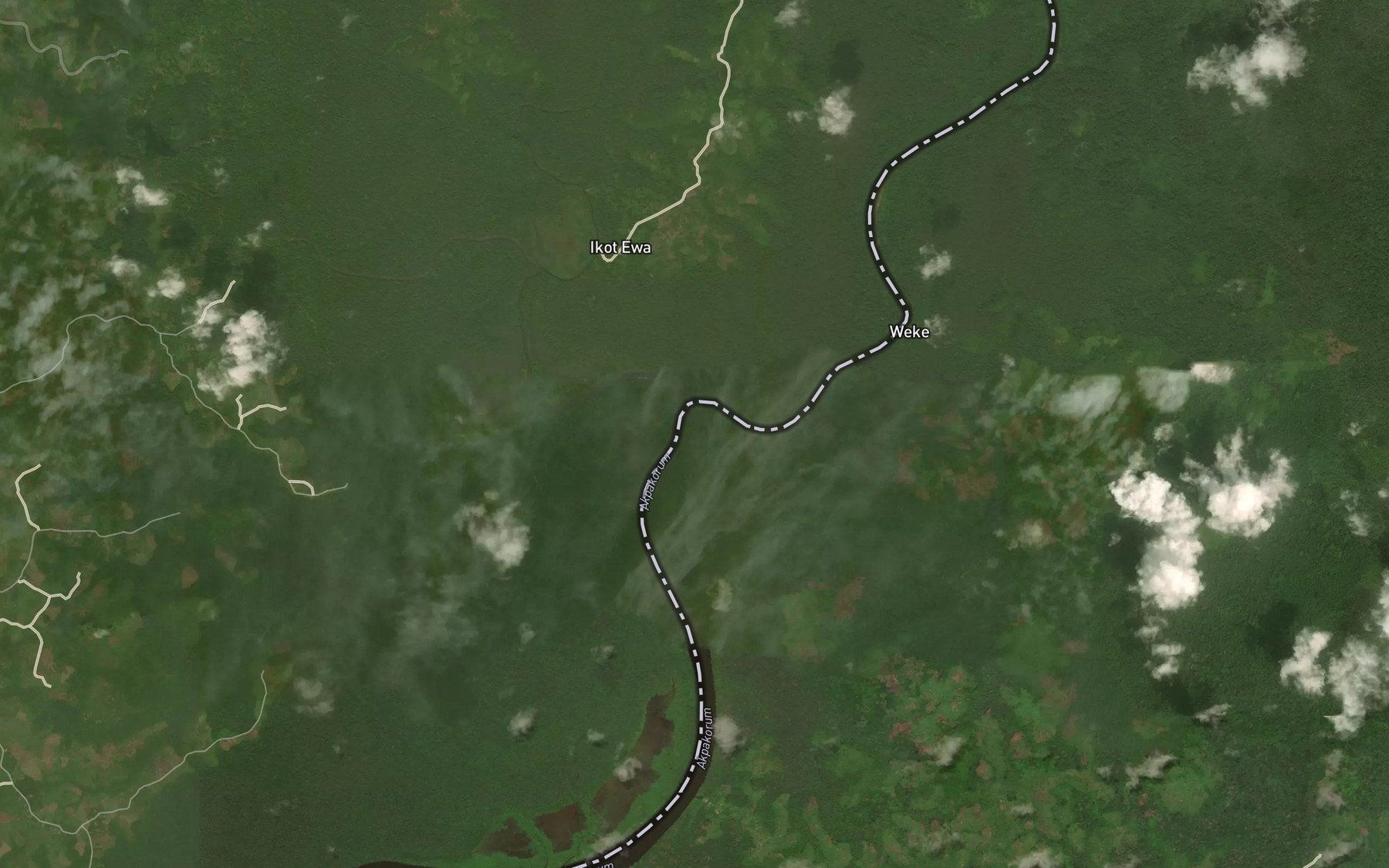 Satellite map of the Ikpan River