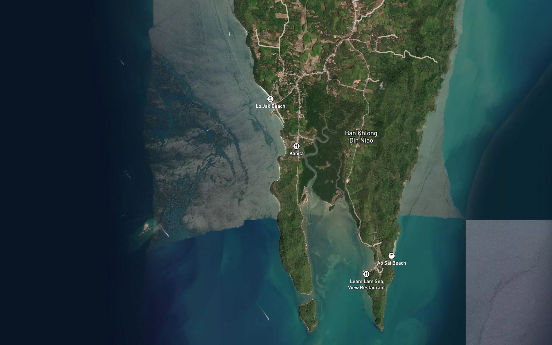 Satellite map of the Ao Muang
