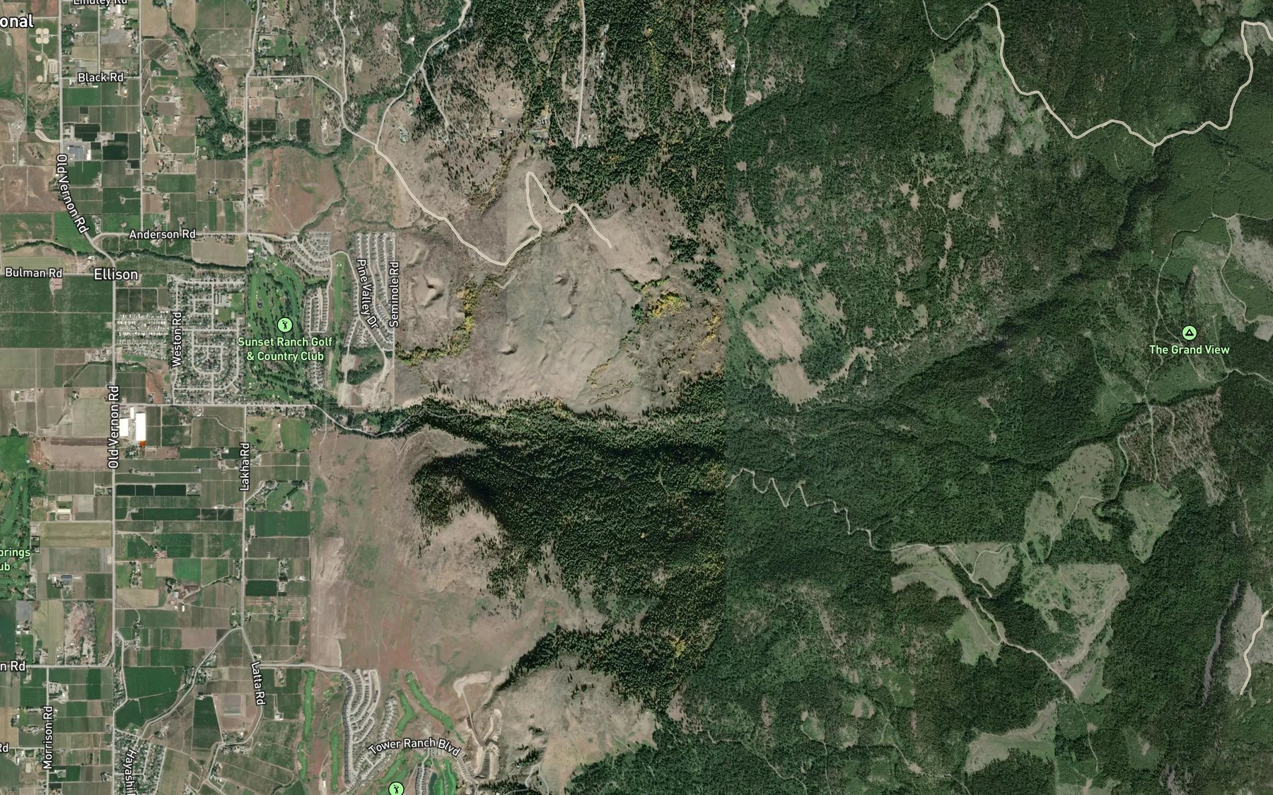 Satellite map of the Sidede Creek
