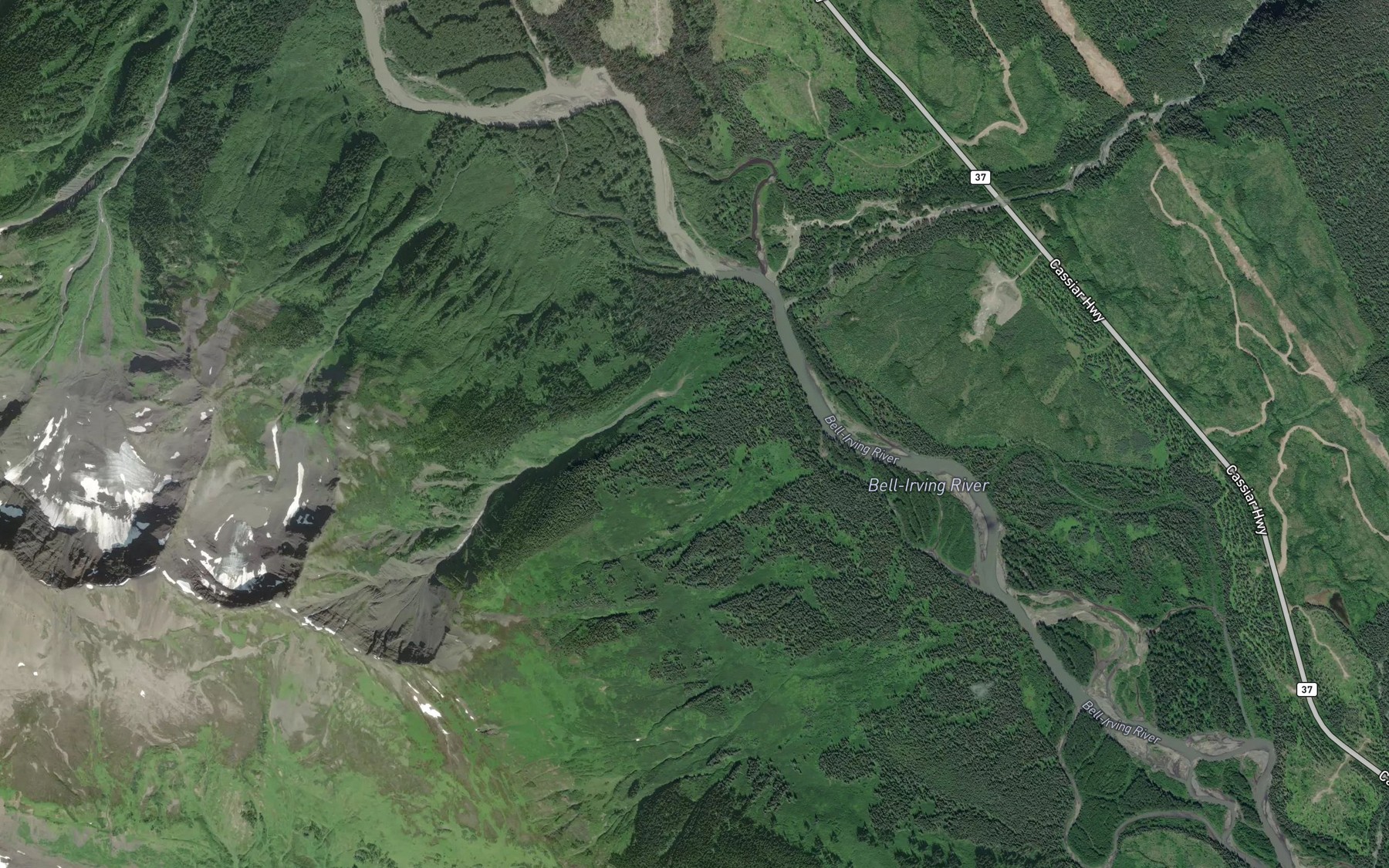 Satellite map of the Skowill Creek