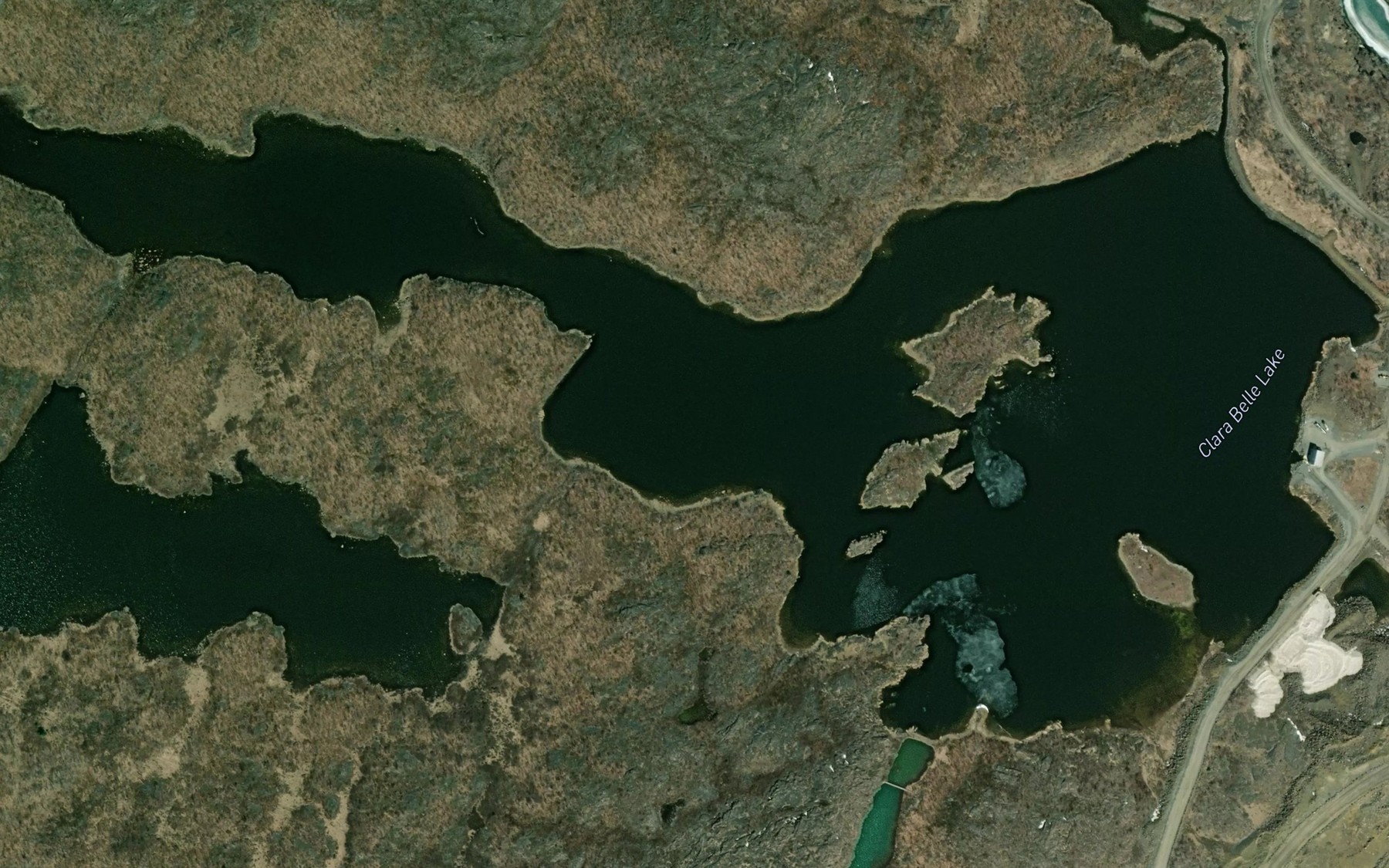 Satellite map of the Clara Belle Lake