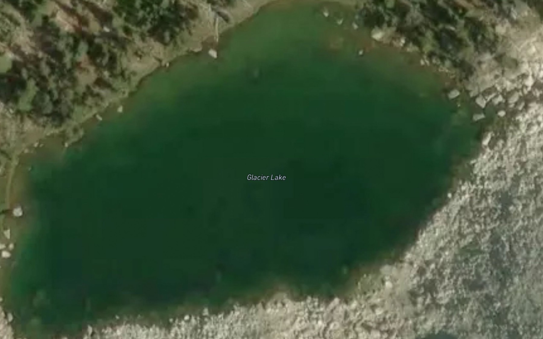 Satellite map of the Glacier Lake