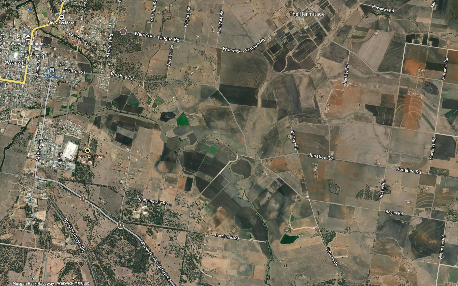 Satellite map of the Swan Creek