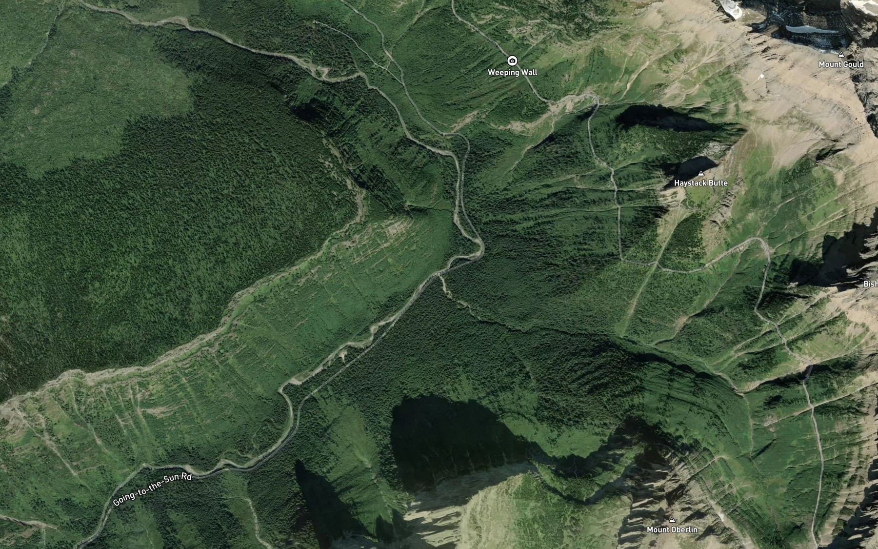 Satellite map of the Logan Creek