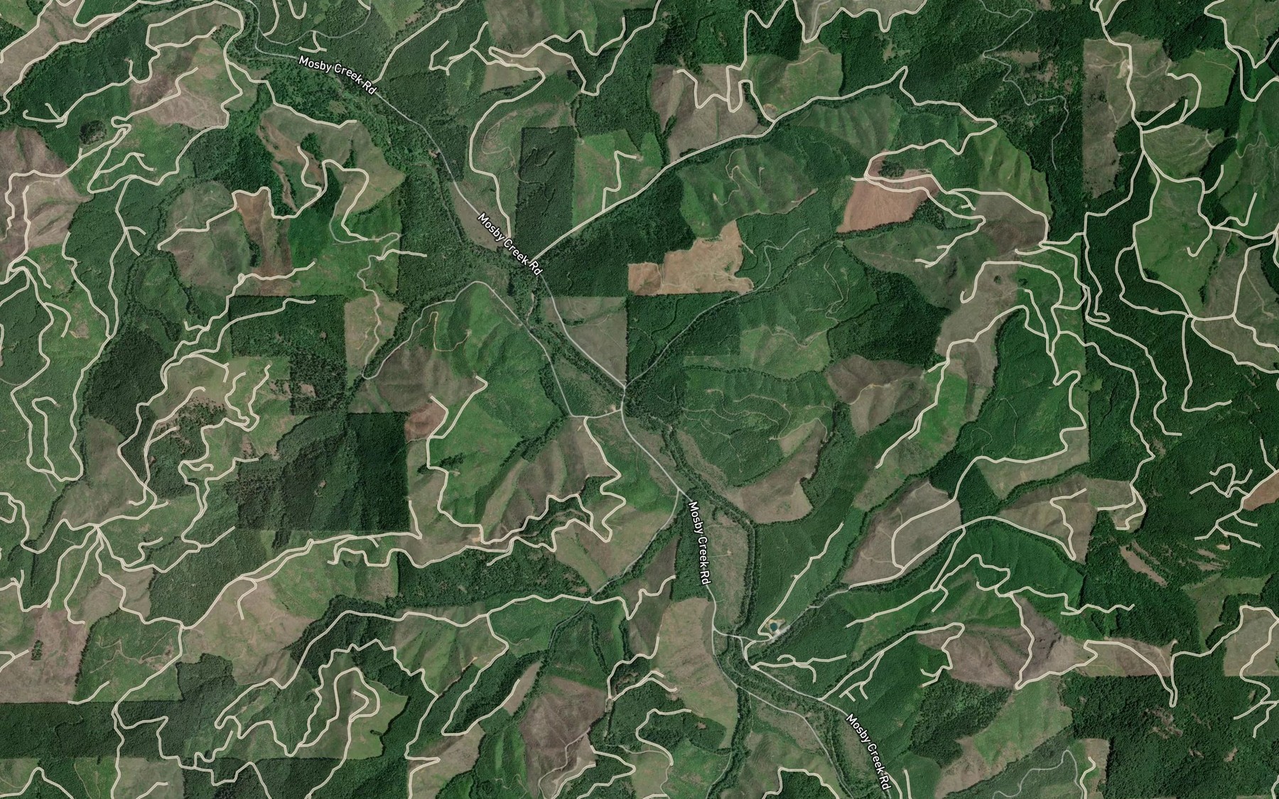 Satellite map of the Allen Creek