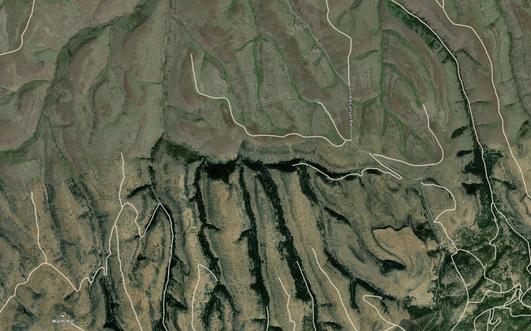 Satellite map of the Three Rock Creek