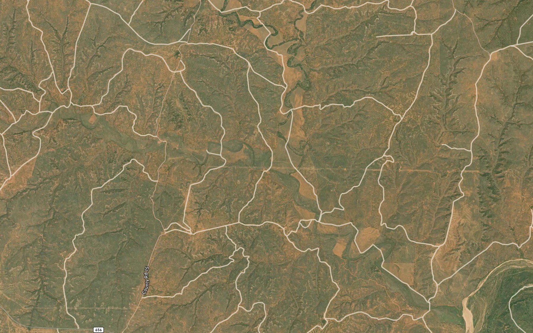 Satellite map of the Cottonwood Creek