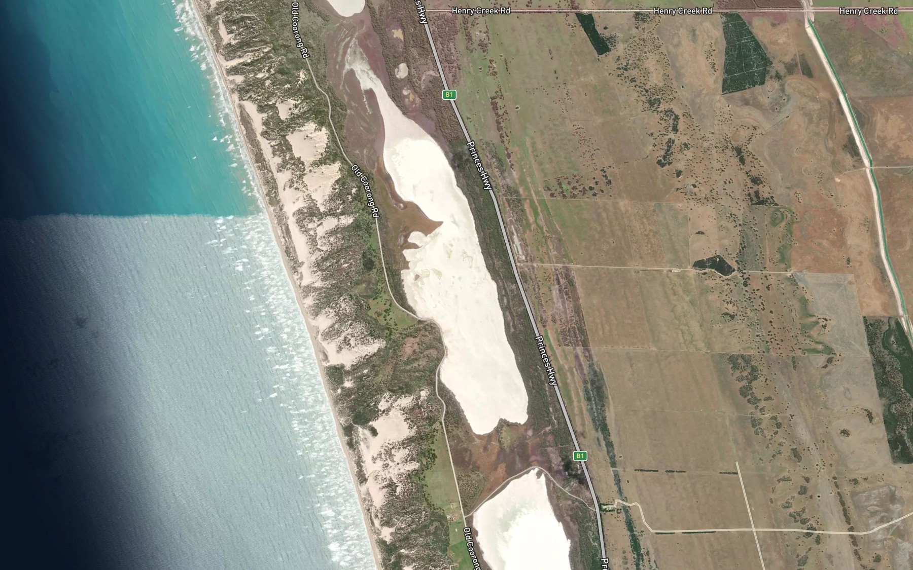 Satellite map of the Brime Shrimp Lake