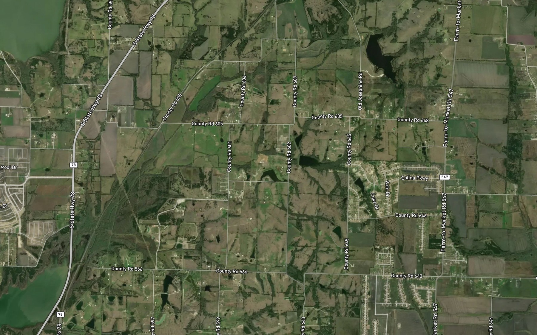 Satellite map of the Soil Conservation Service Site 85a Reservoir