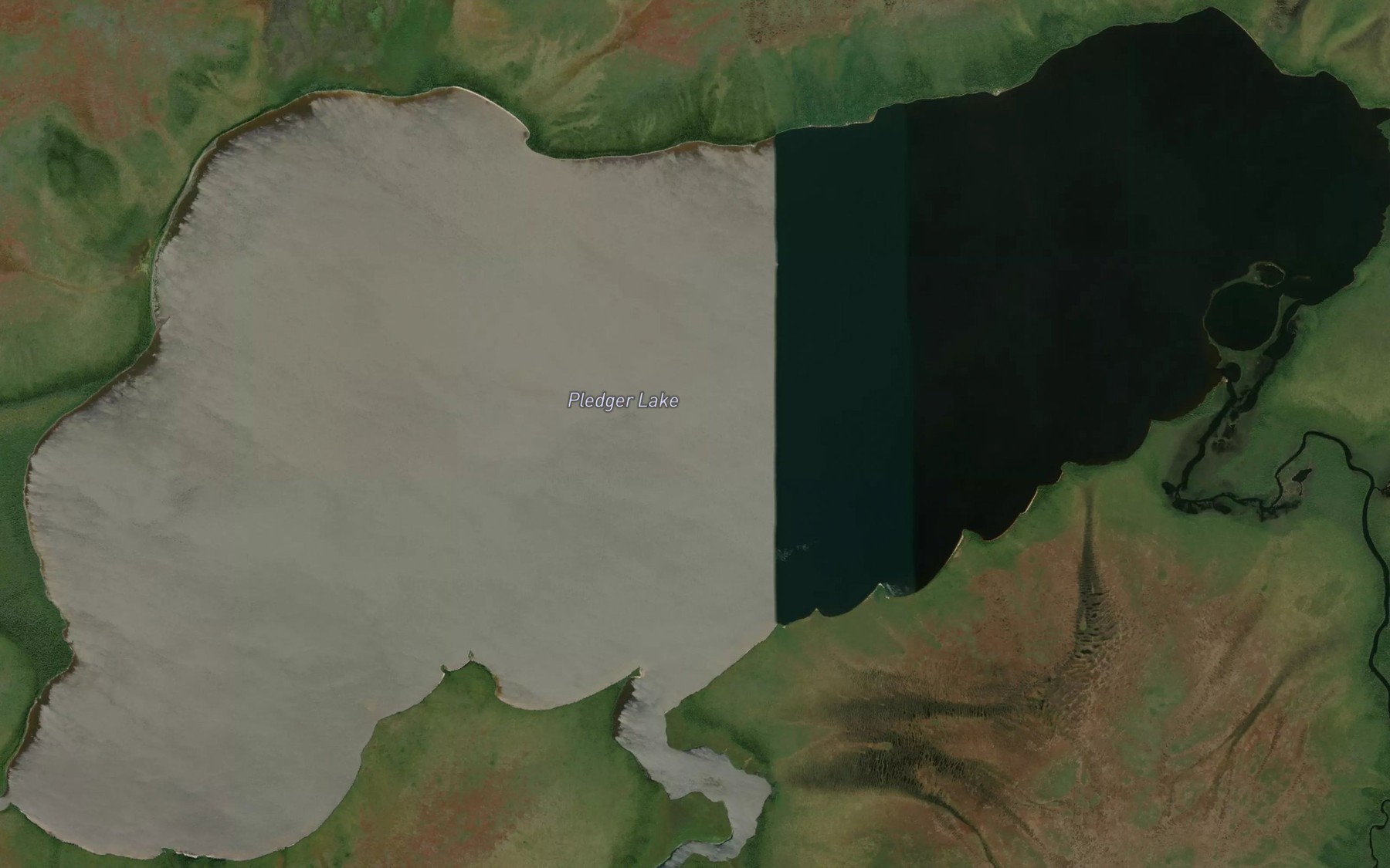 Satellite map of the Pledger Lake