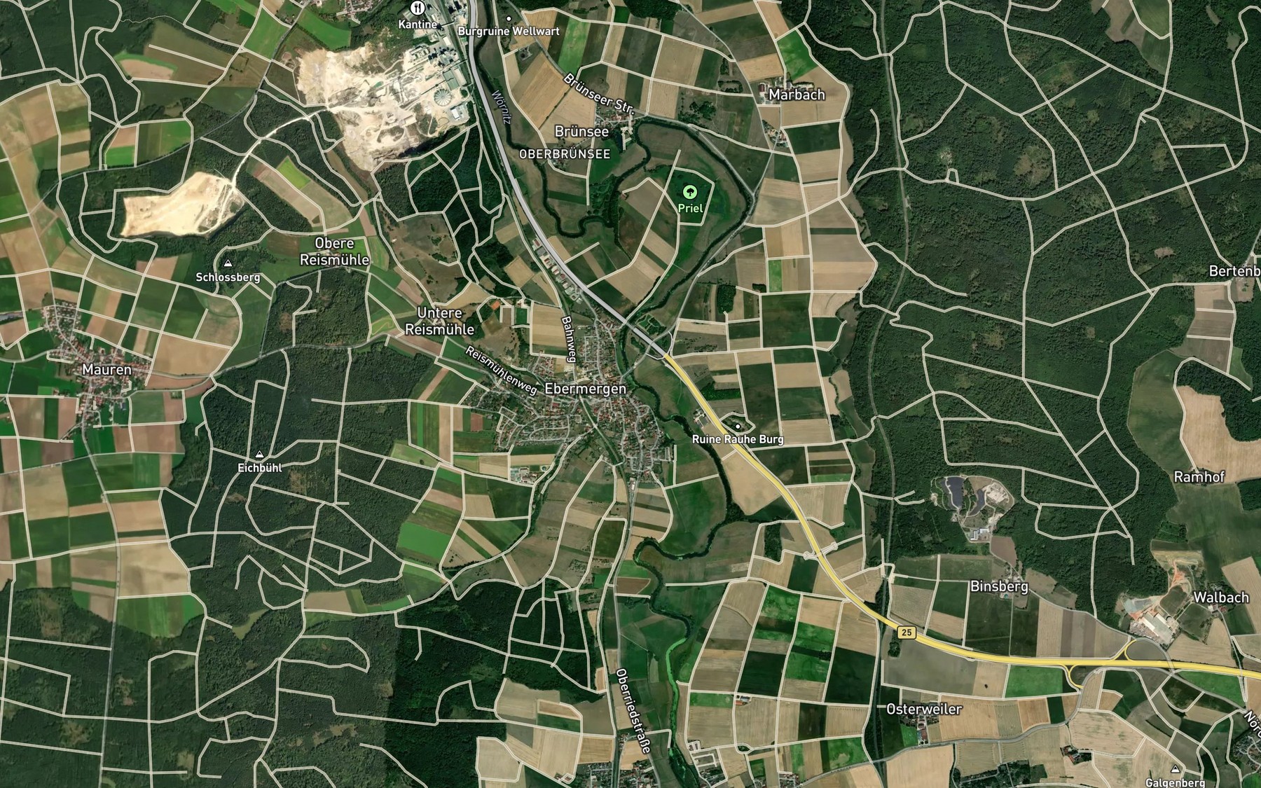 Satellite map of the Reisbach