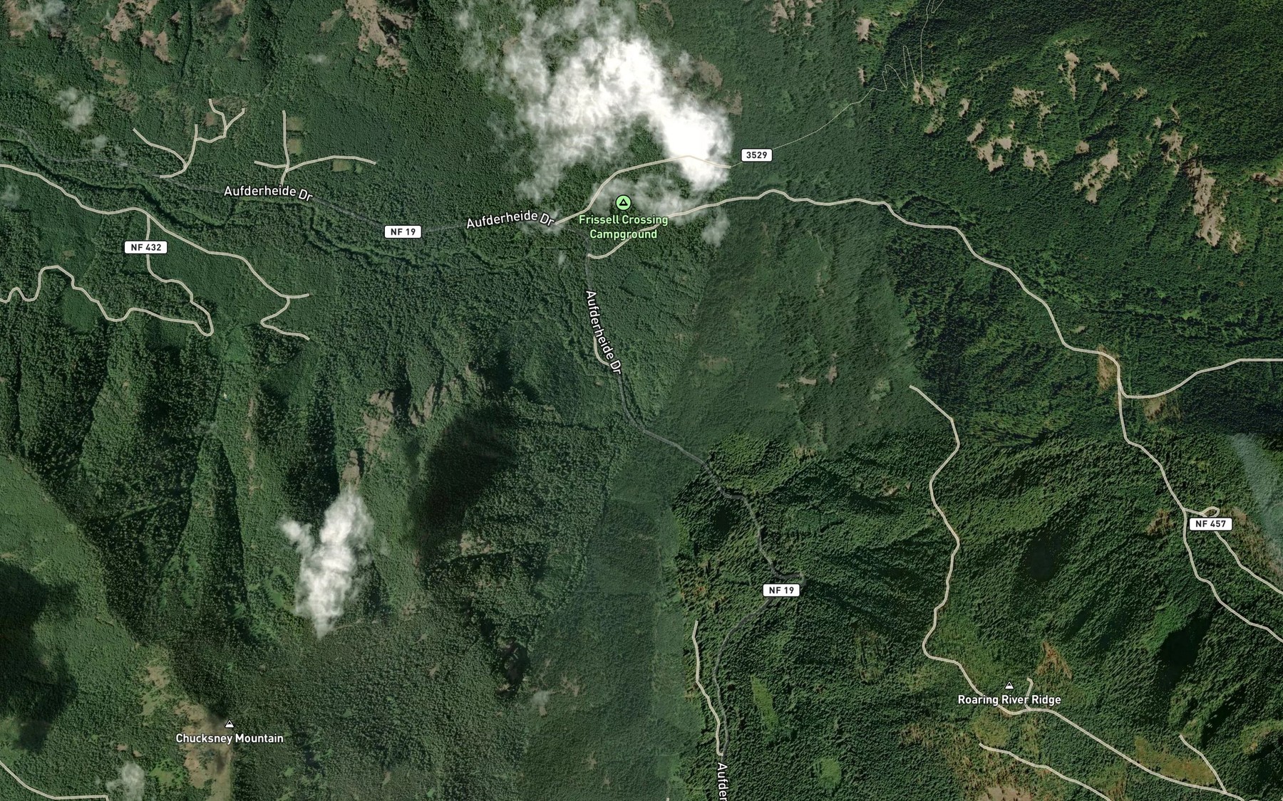 Satellite map of the Moss Creek