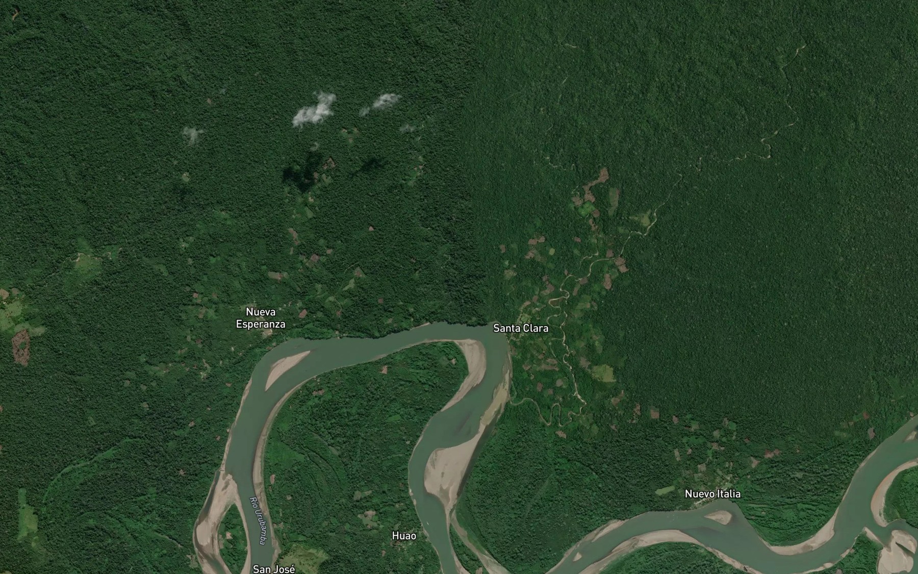 Satellite map of the Quebrada Aguajal