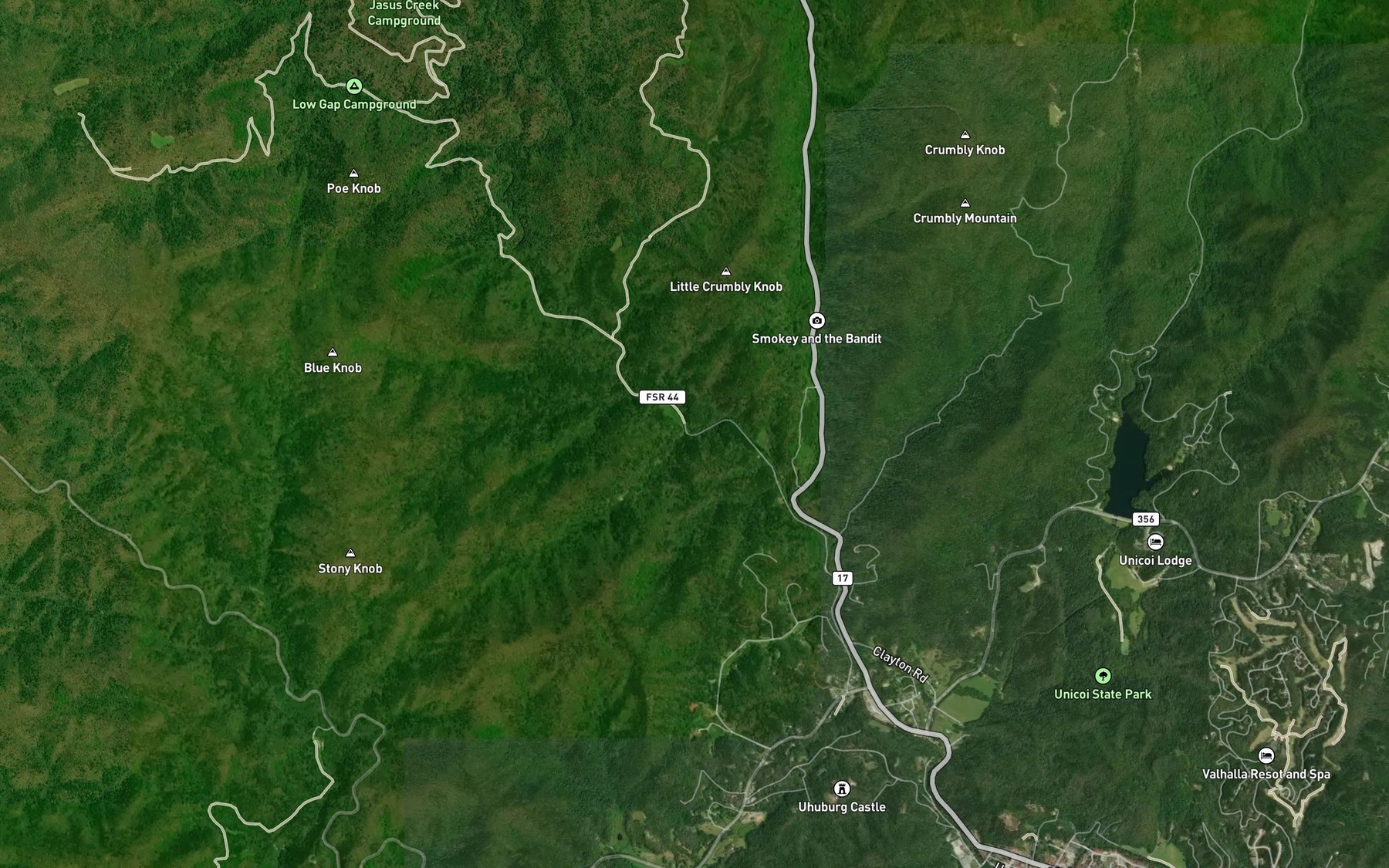 Satellite map of the Bruner Branch