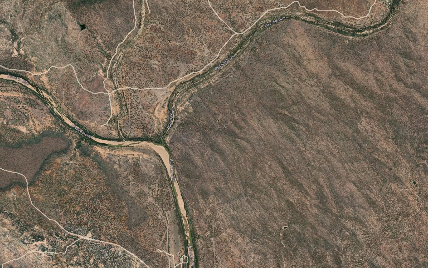Satellite map of the Running River