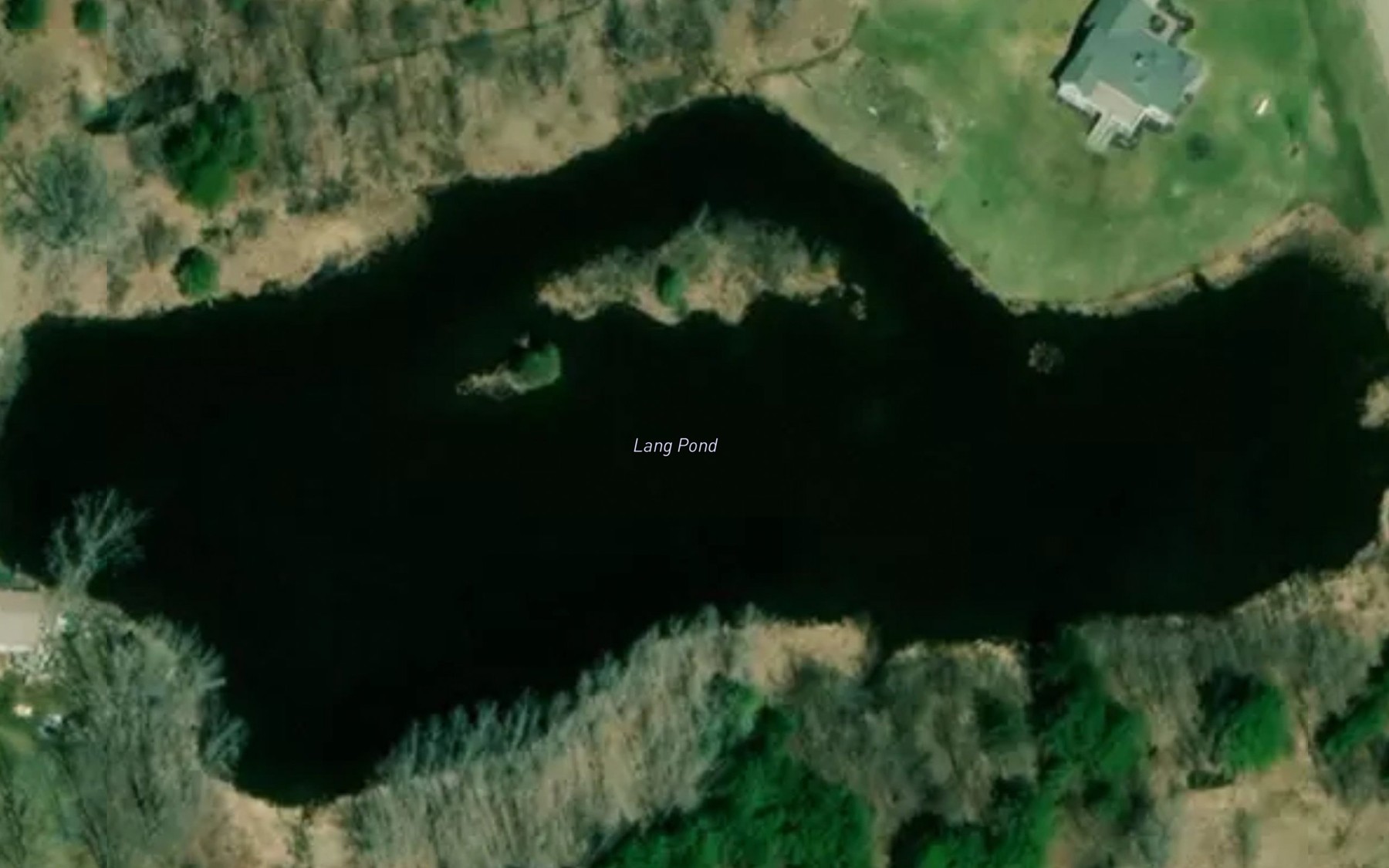 Satellite map of the Lang Pond