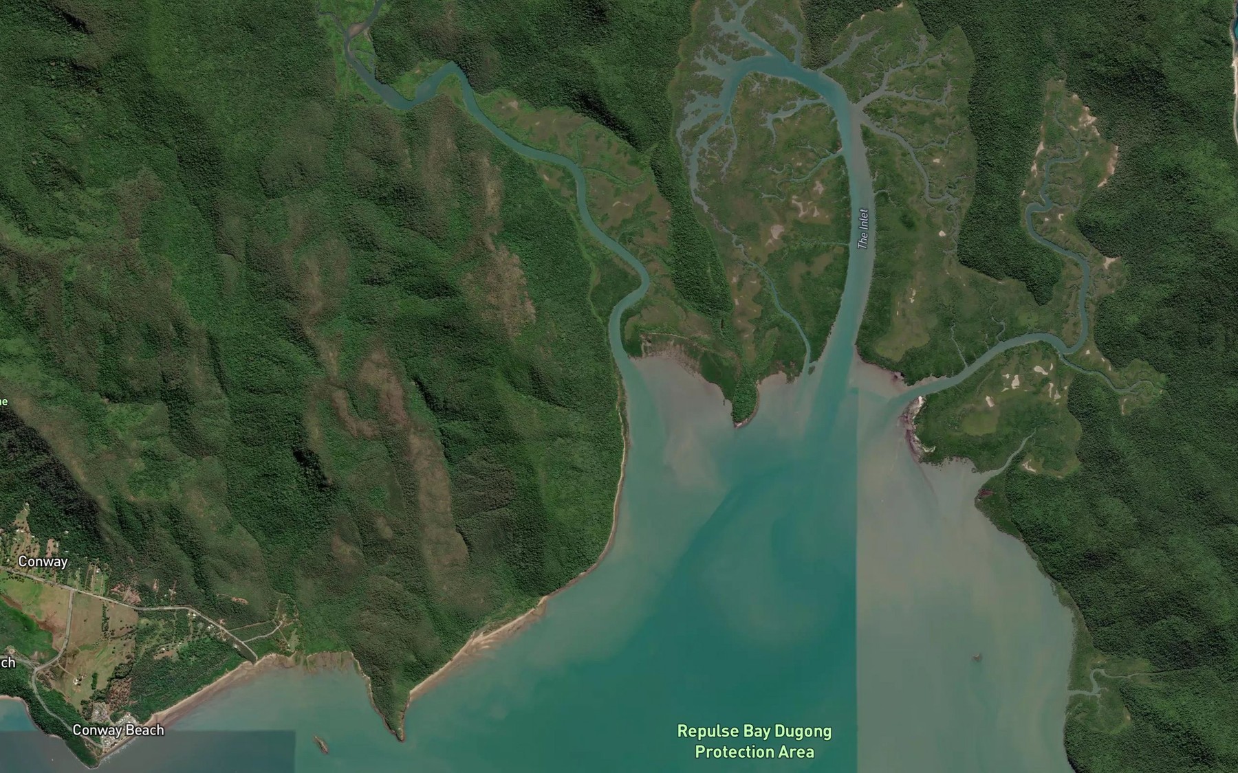 Satellite map of the Repulse Creek