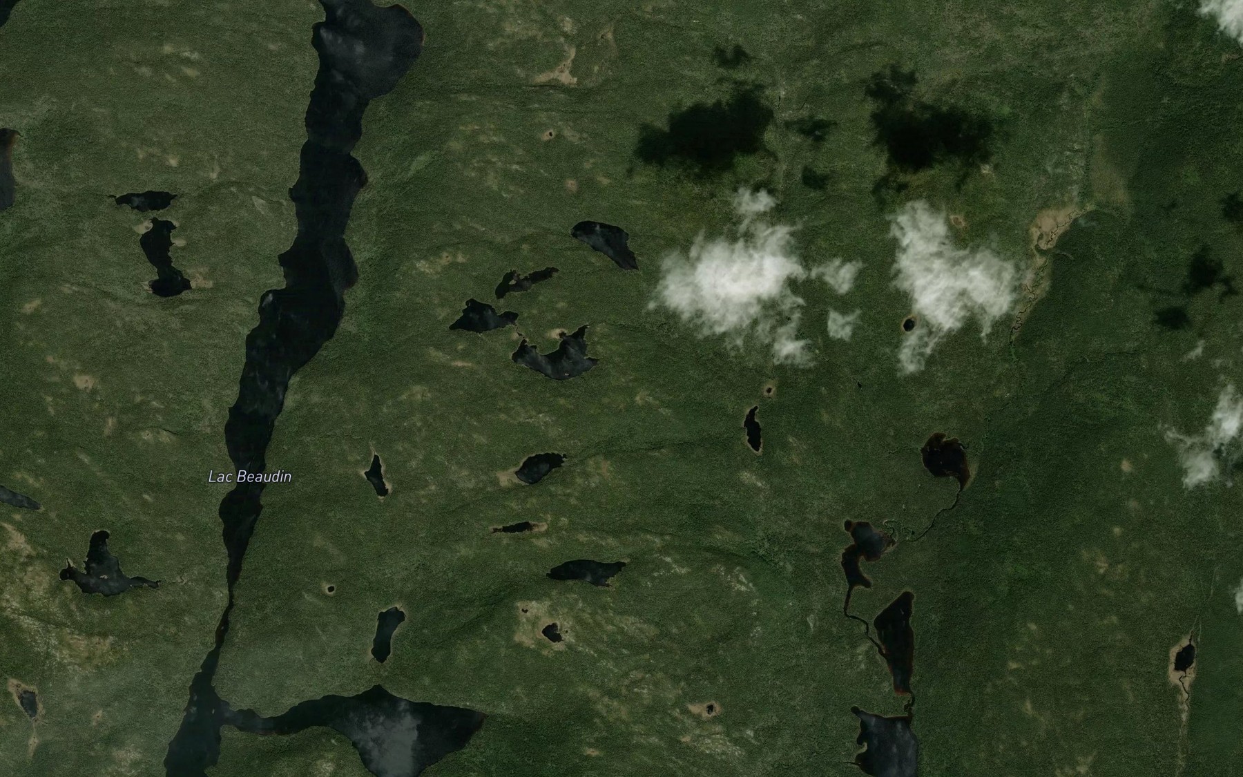 Satellite map of the Lacs Lassus