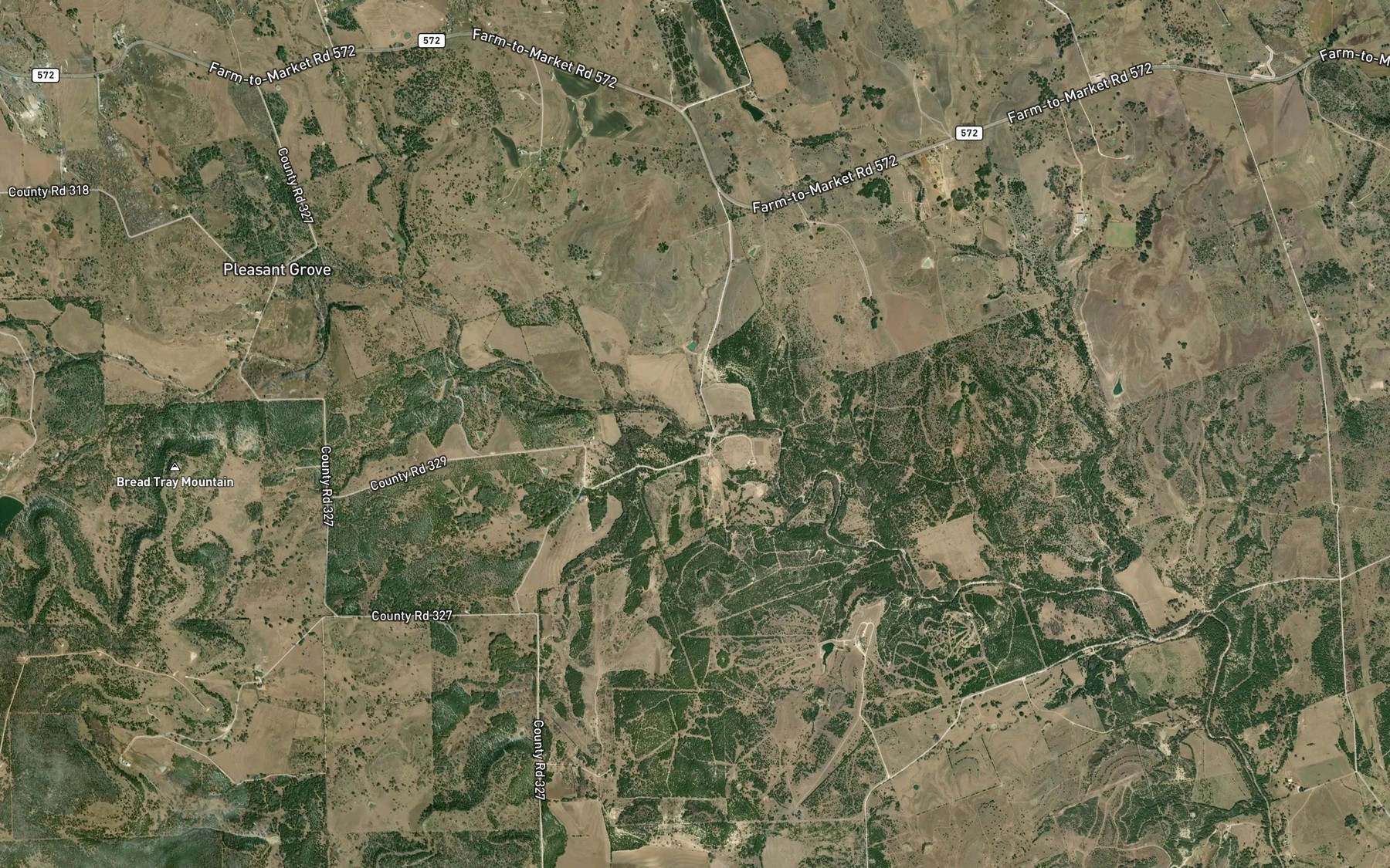 Satellite map of the Bear Cove Creek