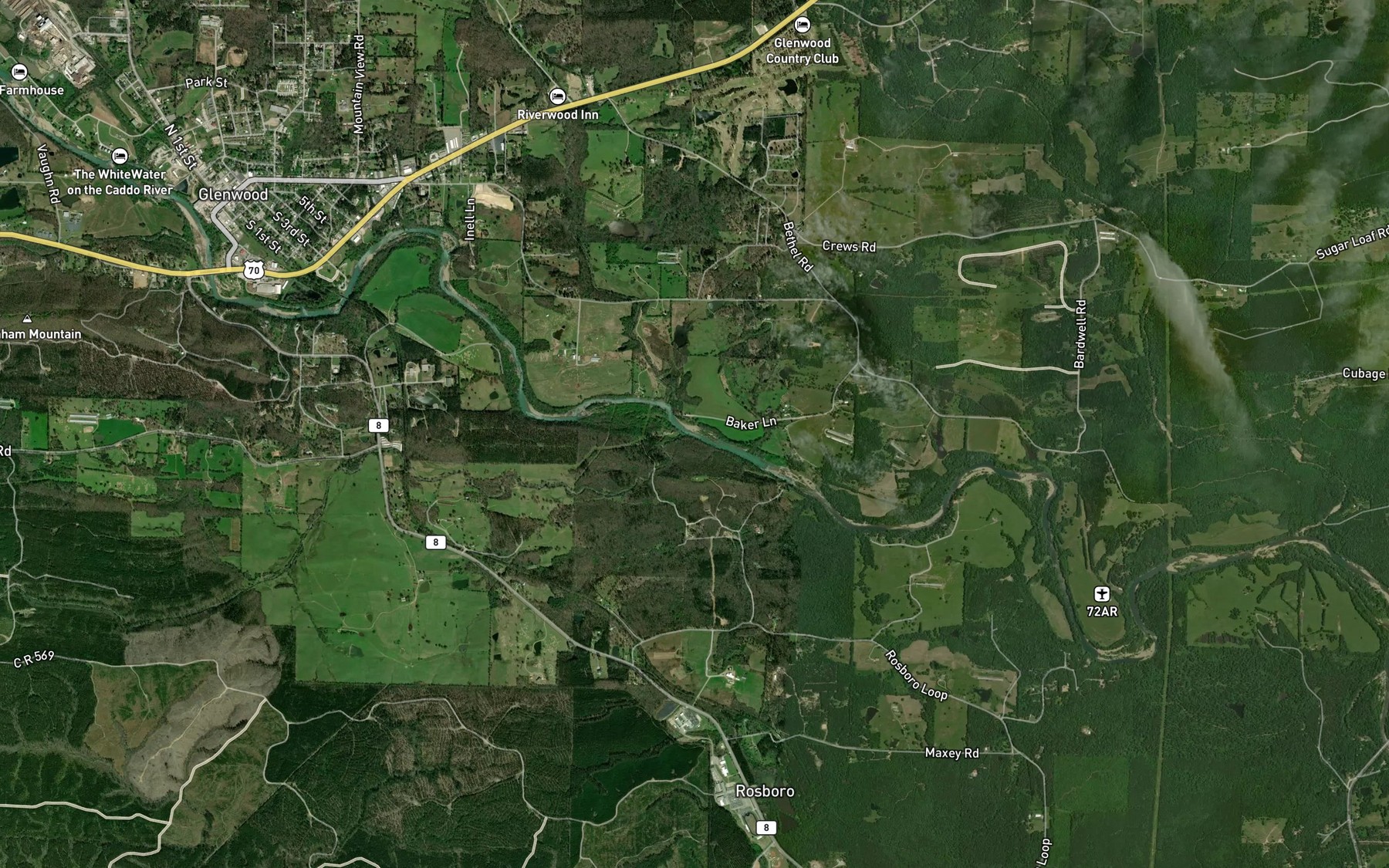 Satellite map of the Rock Creek