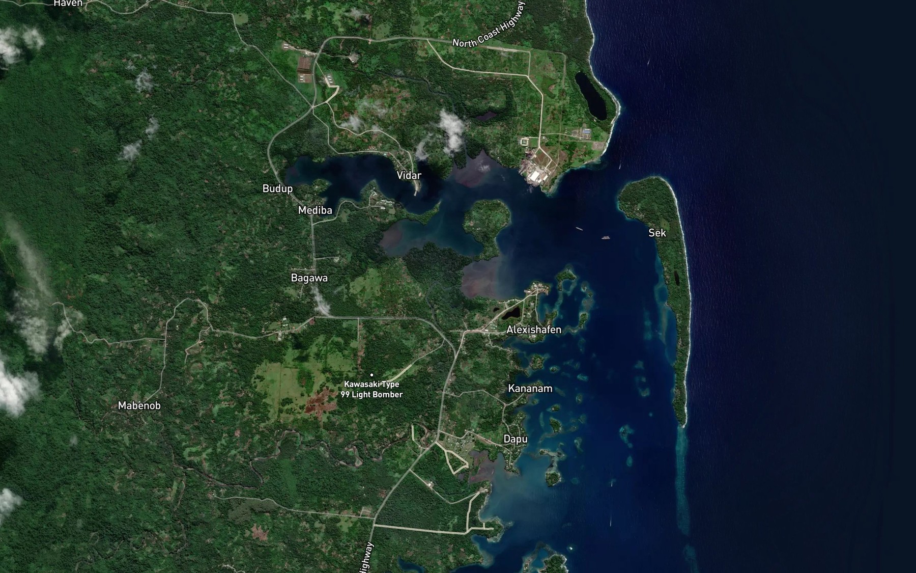 Satellite map of the Biges River