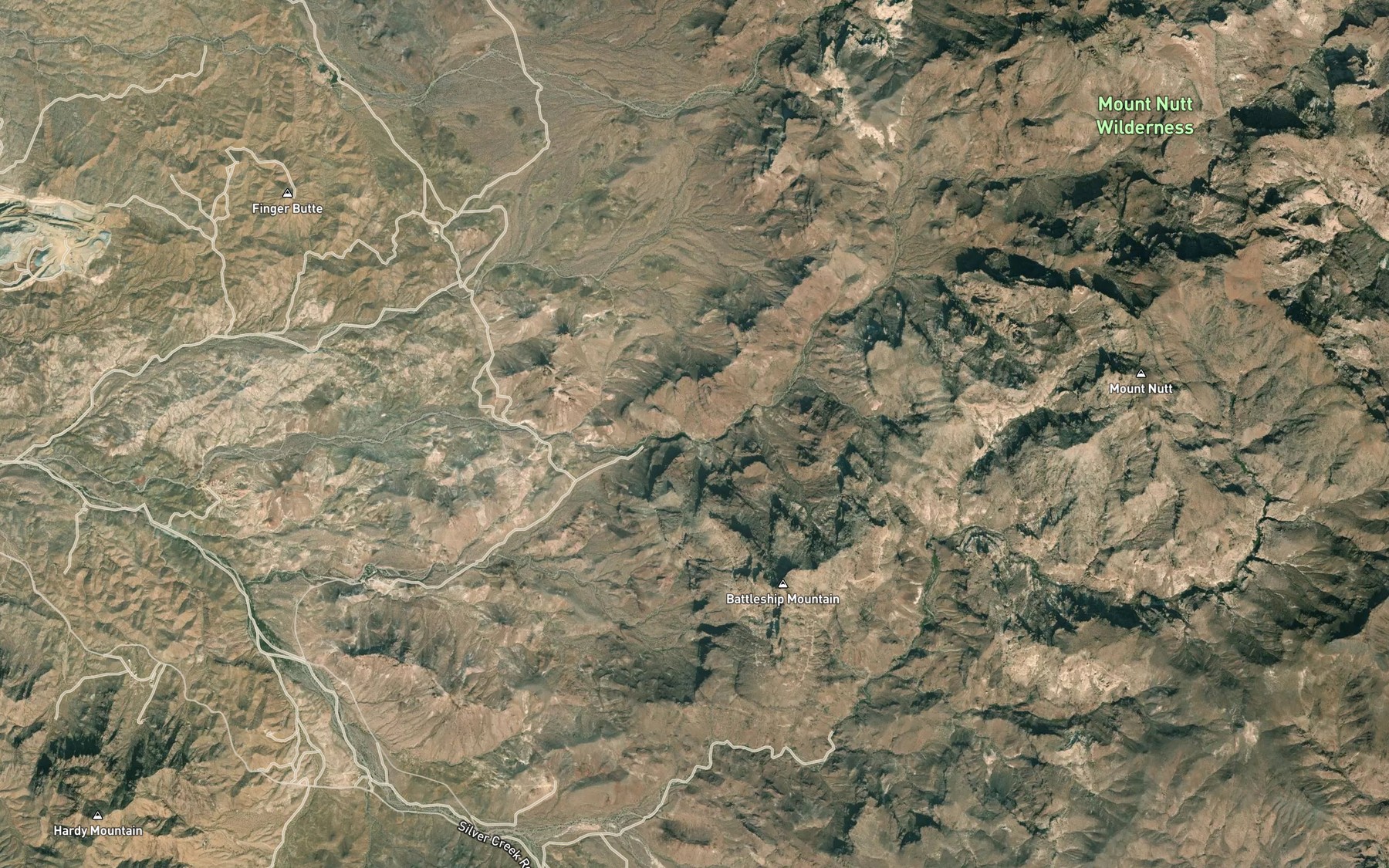 Satellite map of the Grapevine Canyon Spring