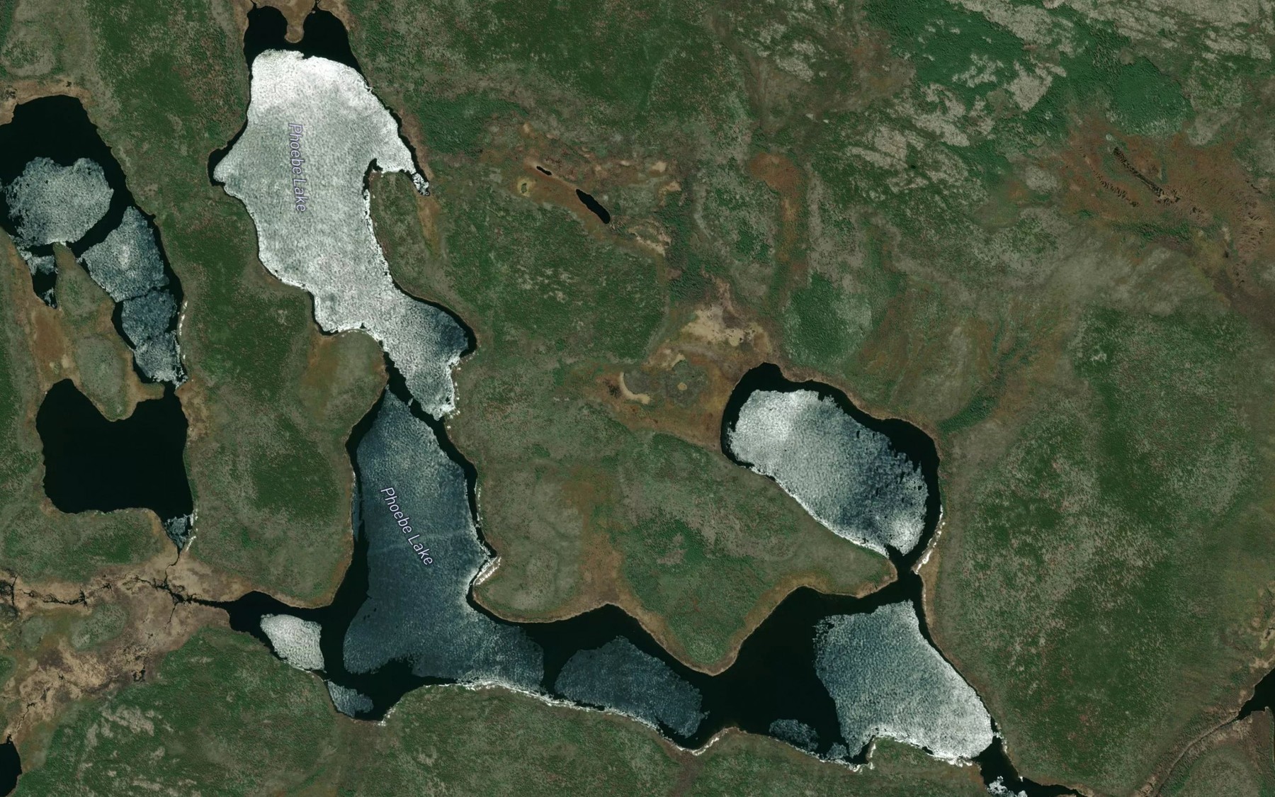 Satellite map of the Phoebe Lake