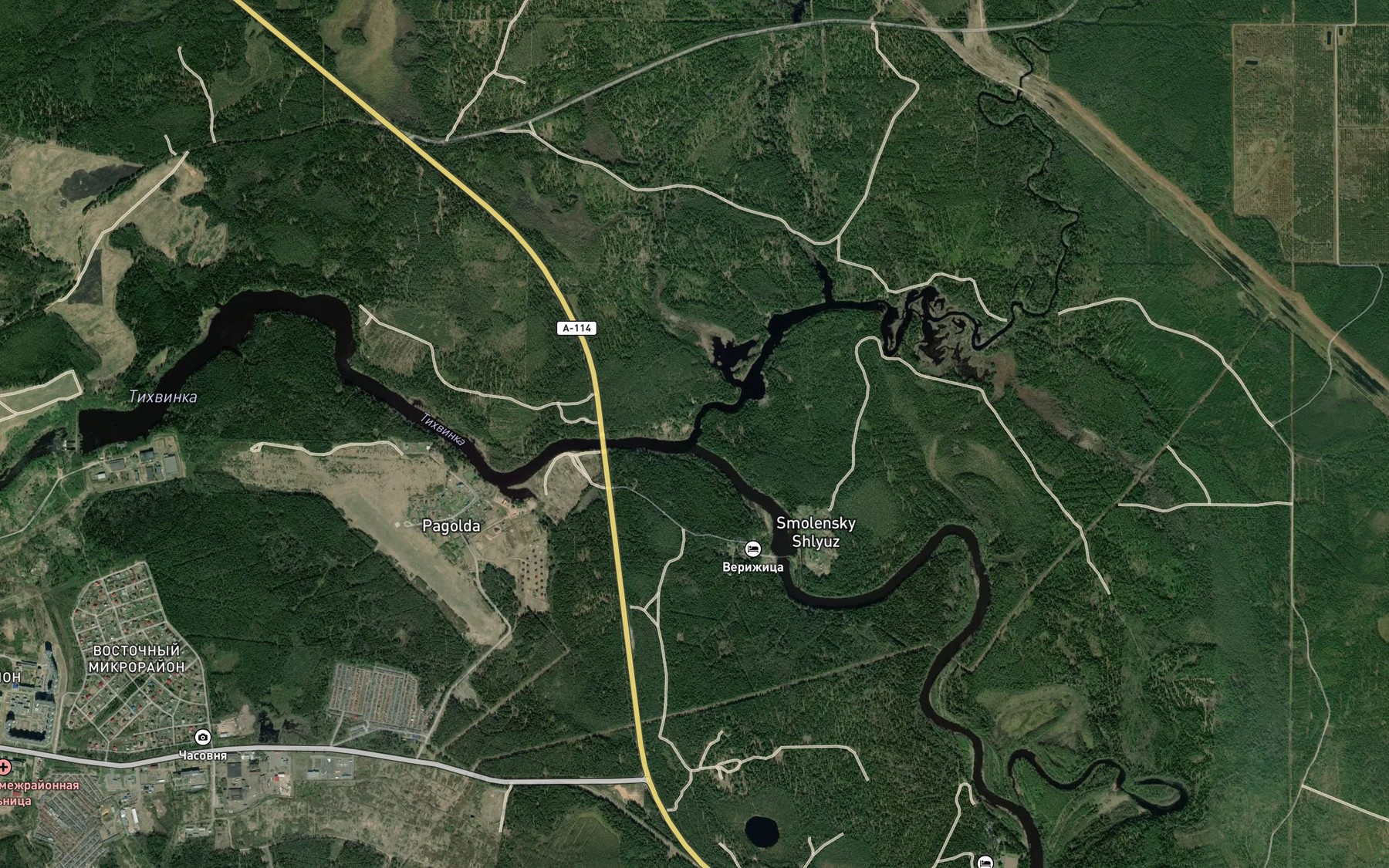 Satellite map of the Rybezhka
