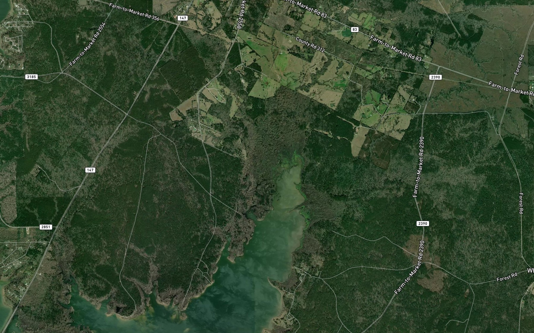 Satellite map of the Owl Creek