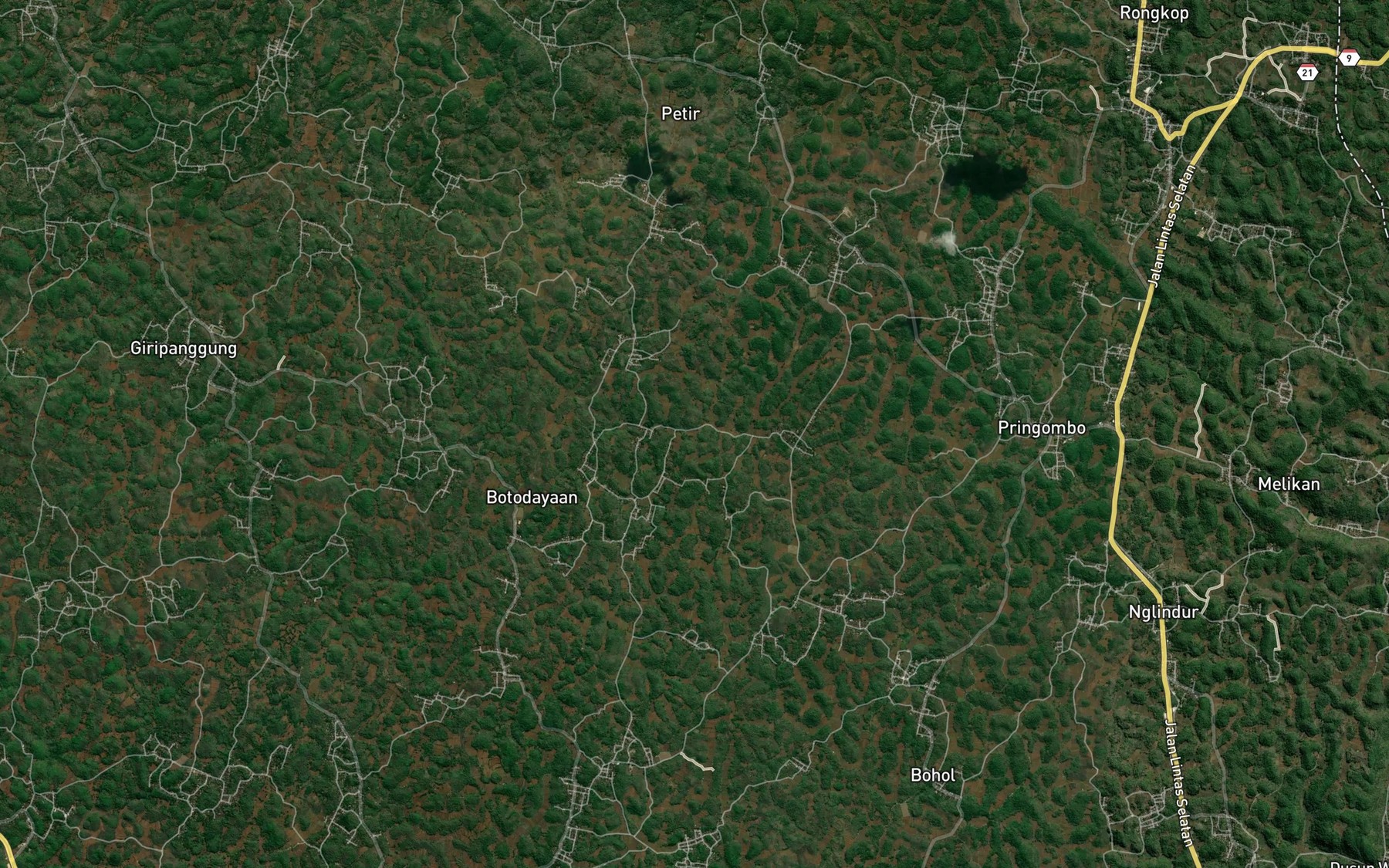 Satellite map of the Telaga Kembang