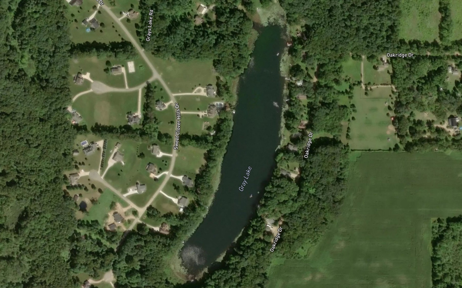 Satellite map of the Gray Lake