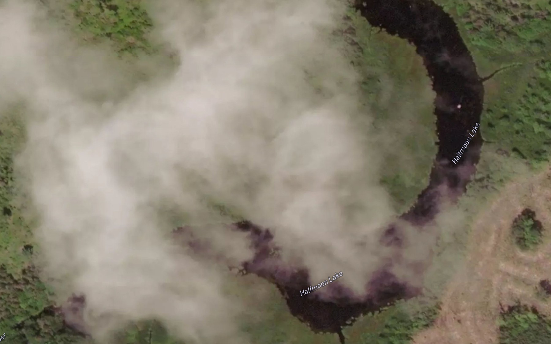 Satellite map of the Halfmoon Lake