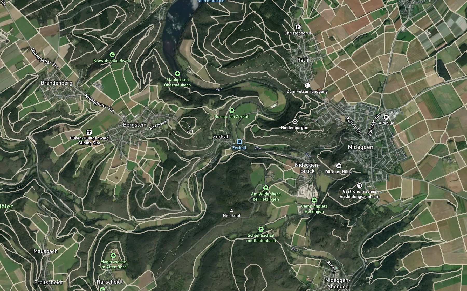 Satellite map of the Kall