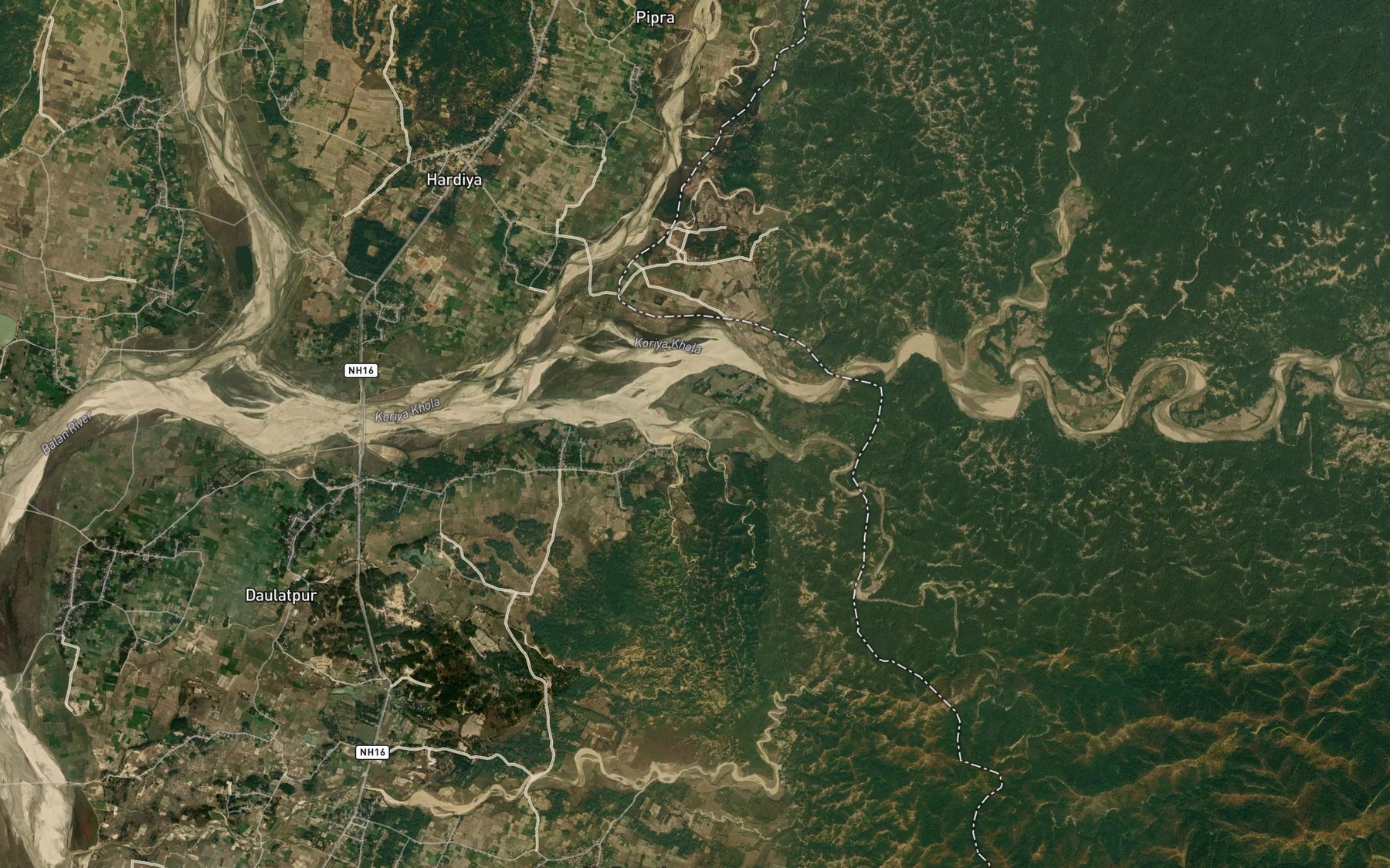 Satellite map of the Ambi Khola