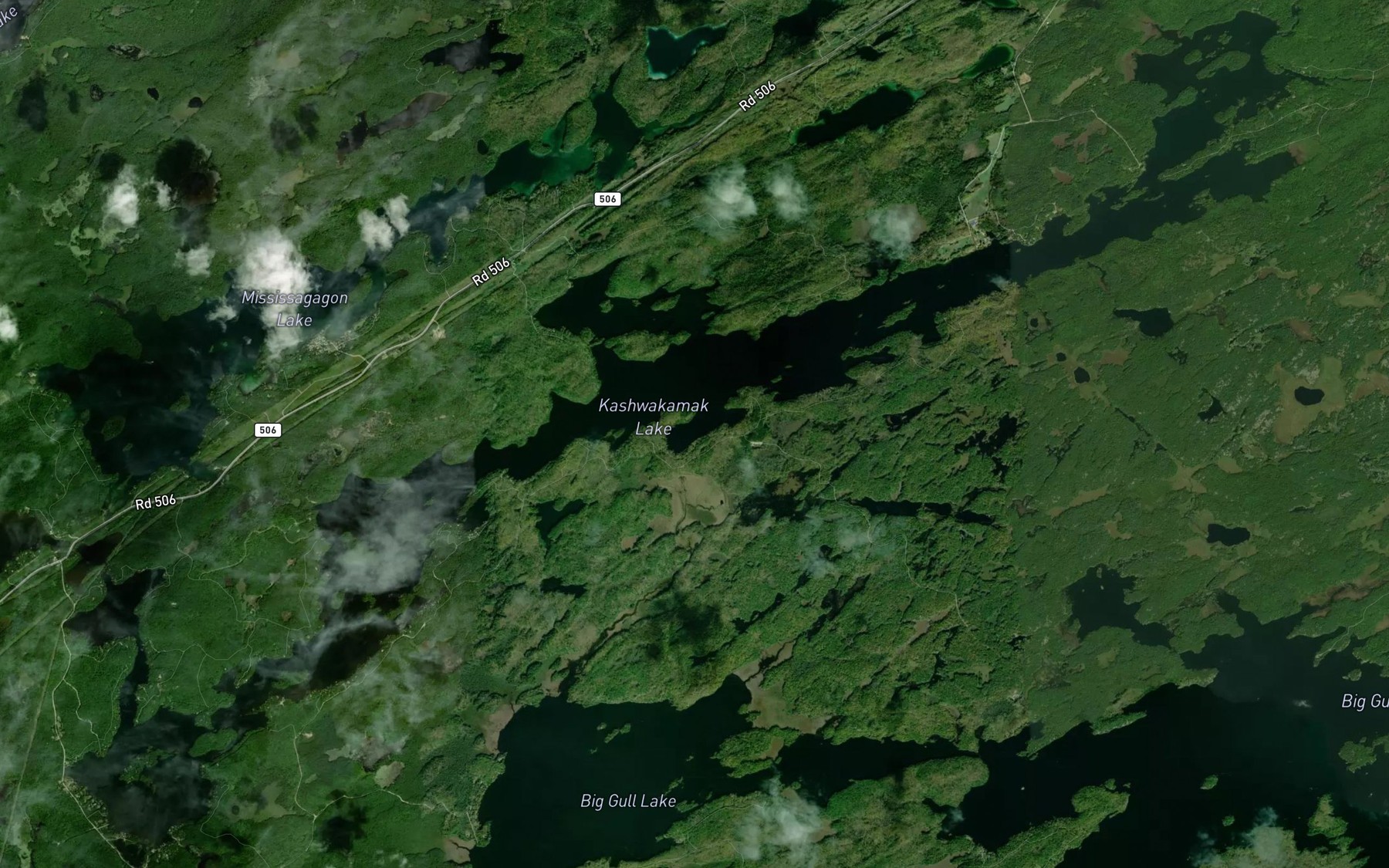 Satellite map of the Brown's Bay