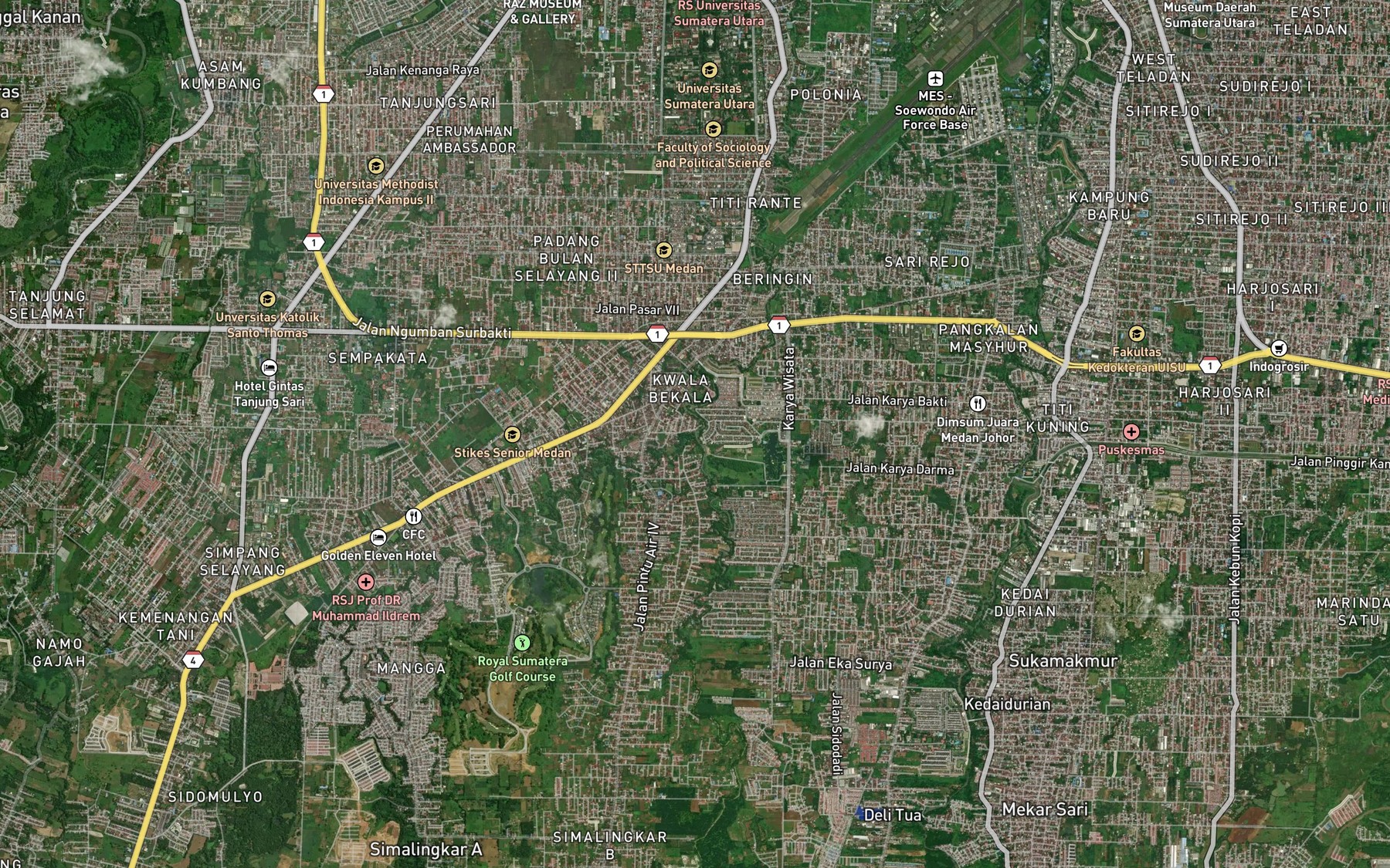 Satellite map of the Sei Bekala