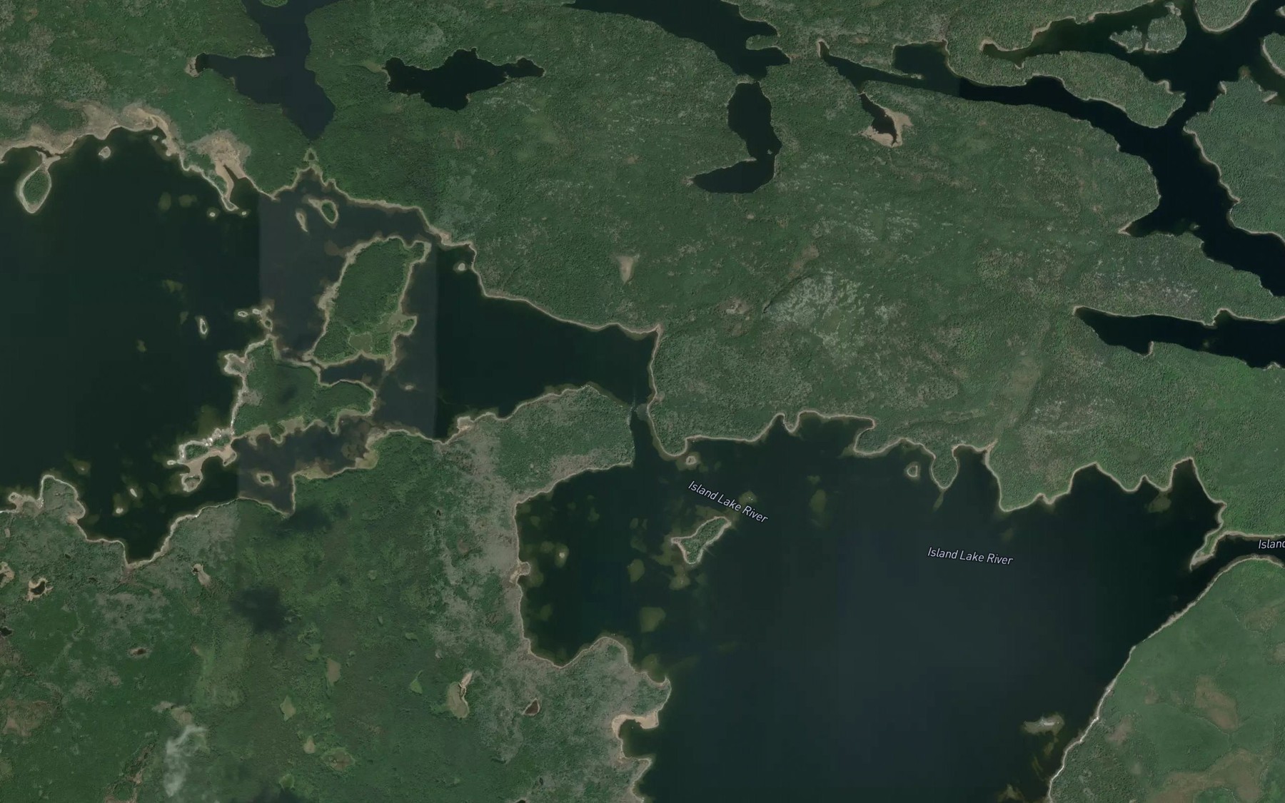 Satellite map of the Waypapeekowin Rapids