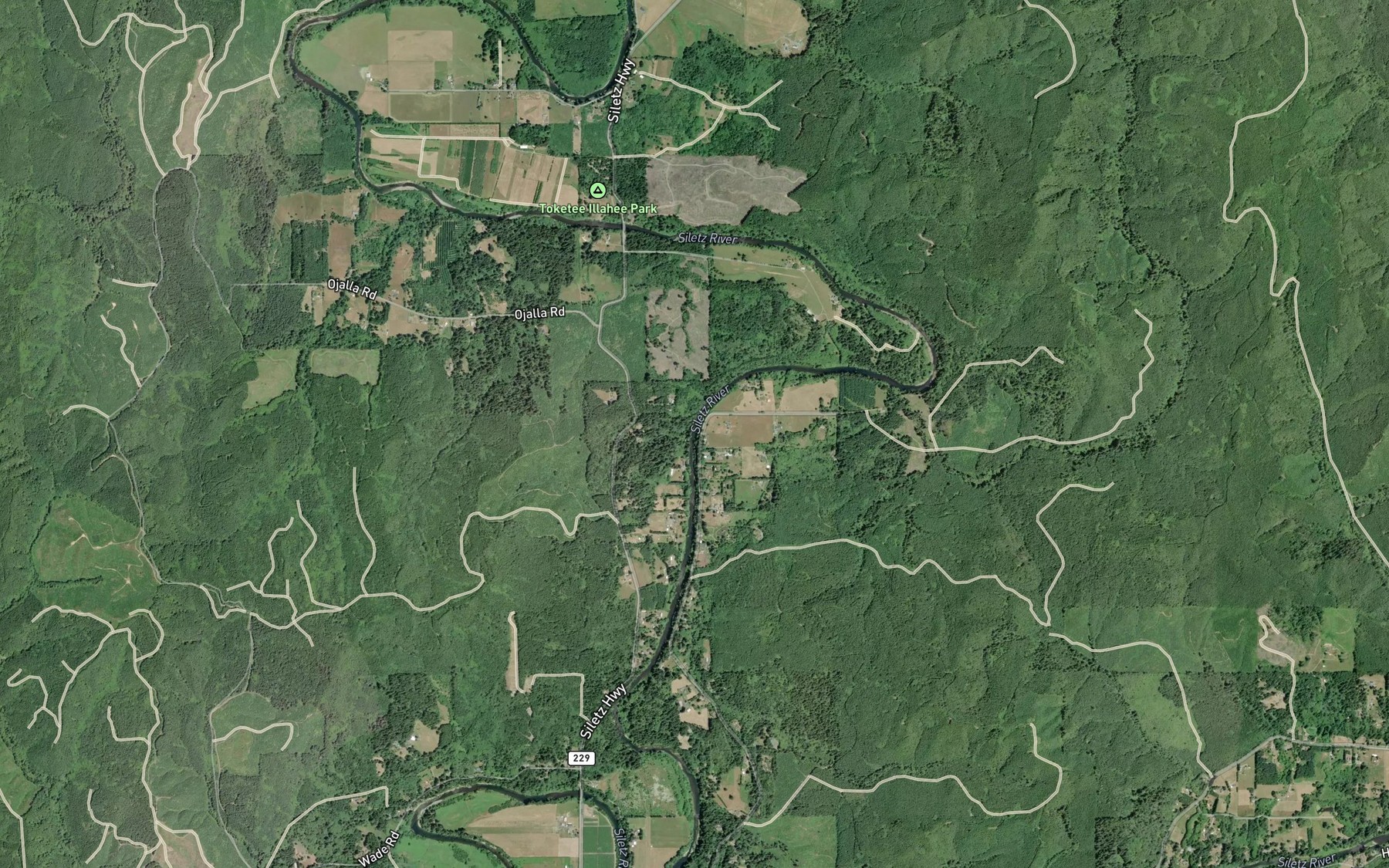 Satellite map of the Grave Creek