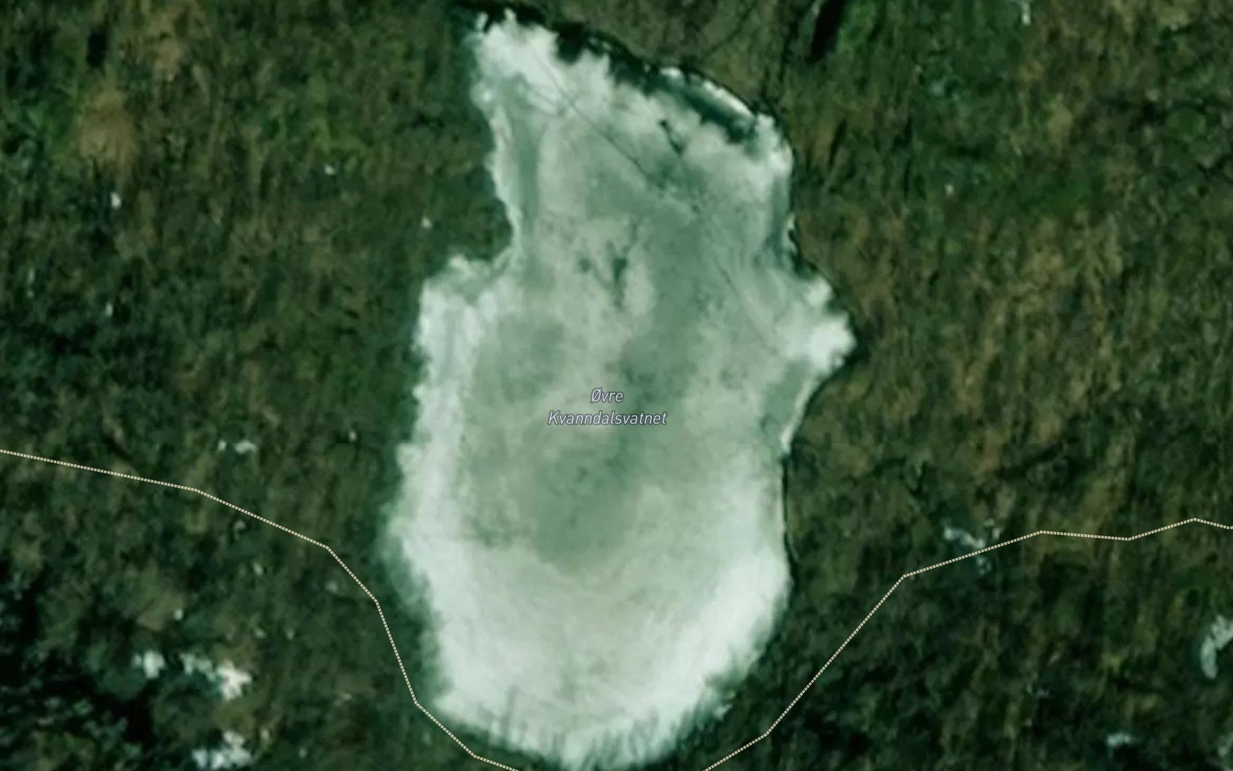 Satellite map of the Kvanndalsvatnet,ovre