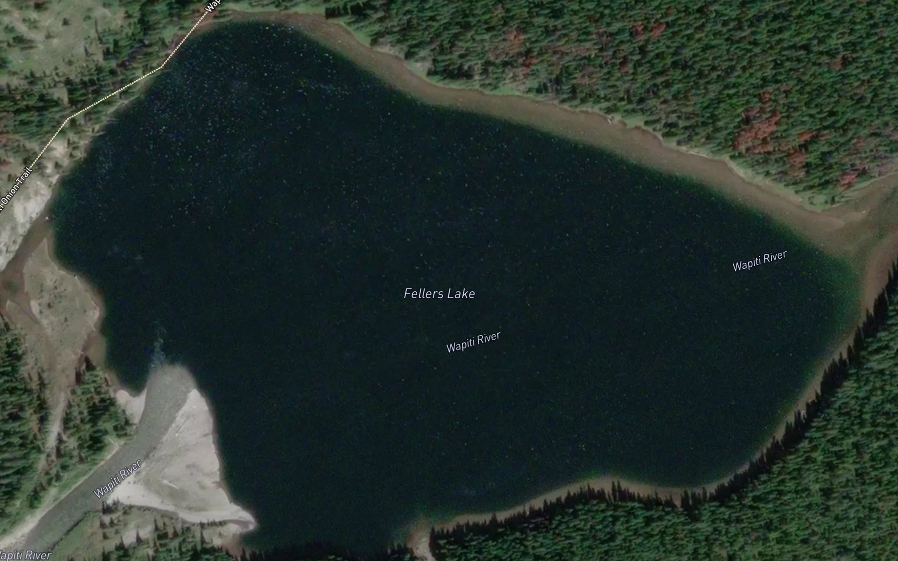 Satellite map of the Fellers Lake
