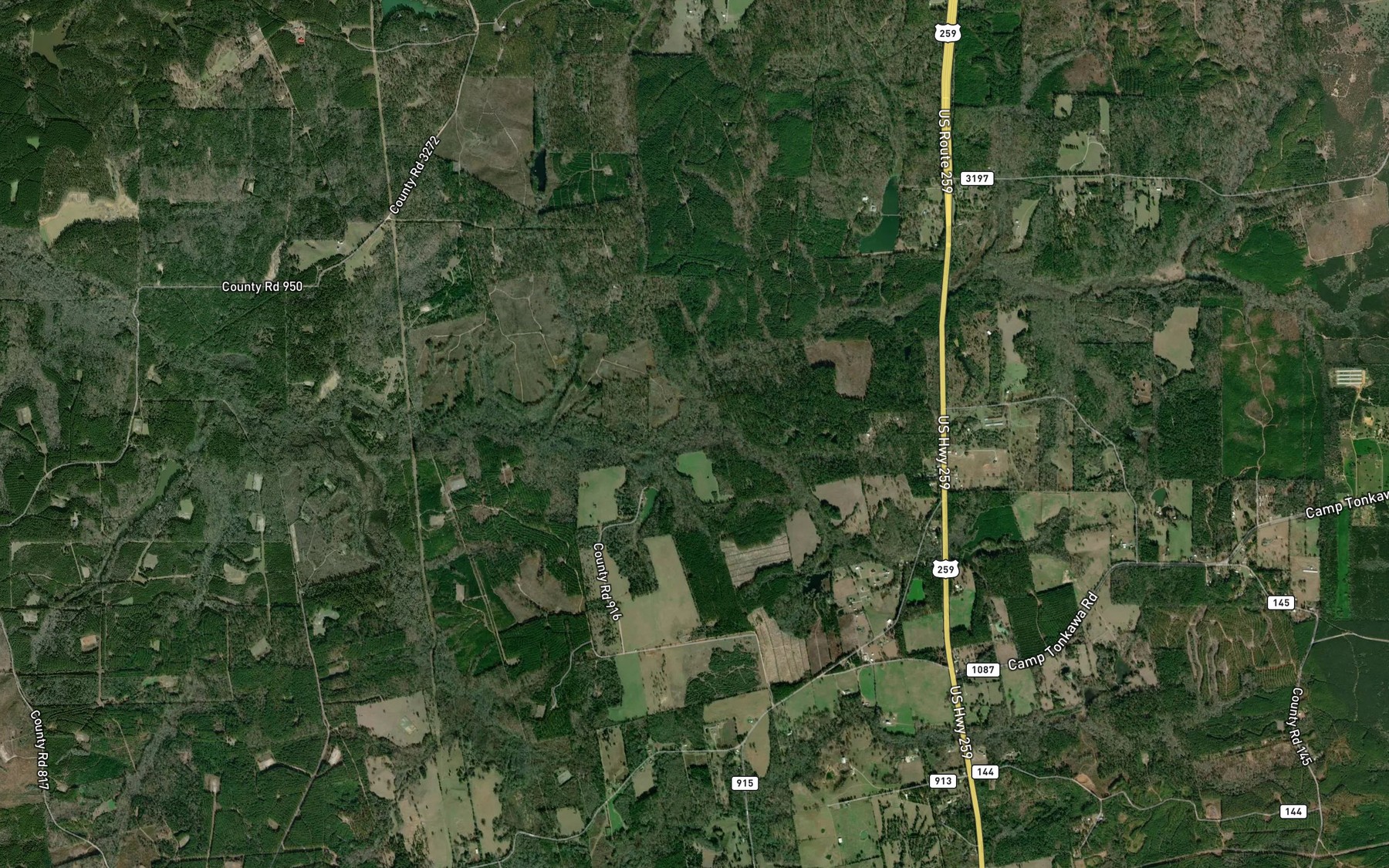 Satellite map of the Union Springs Branch