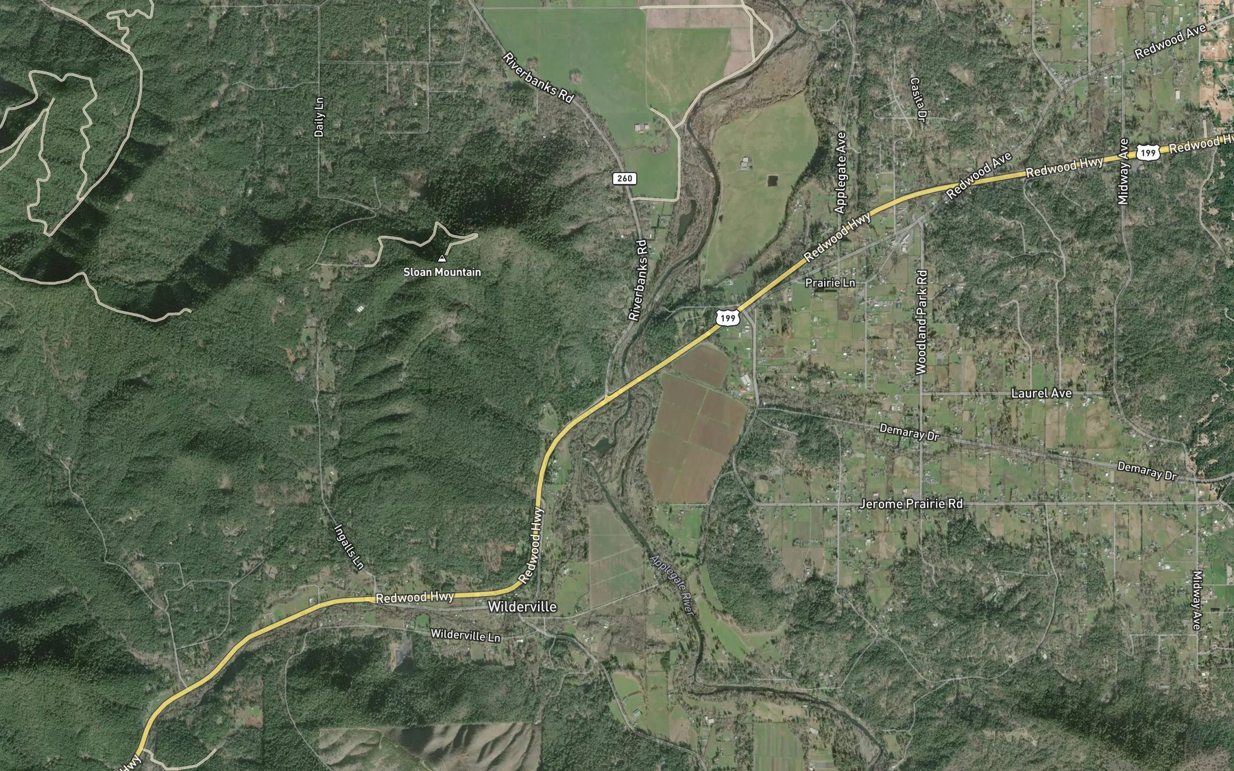 Satellite map of the Slate Creek