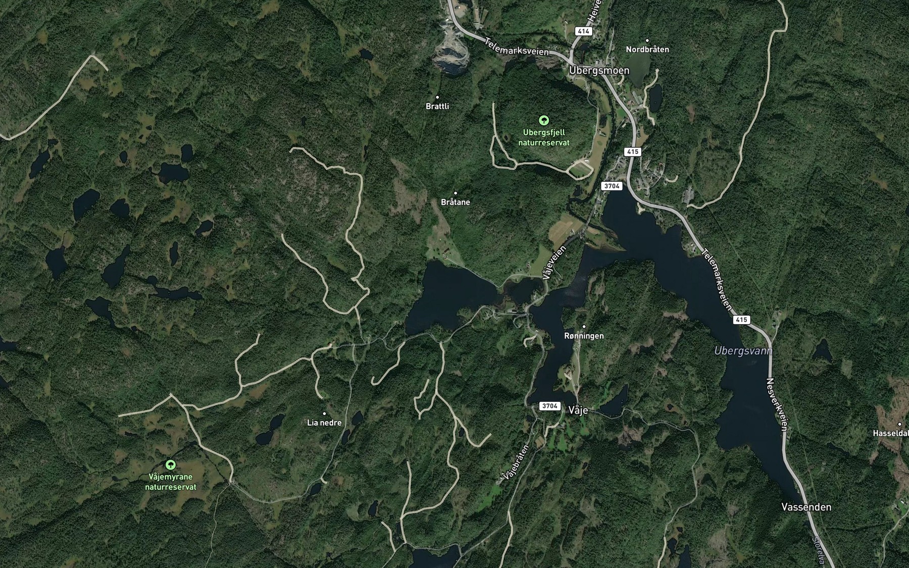 Satellite map of the Kleivekilen